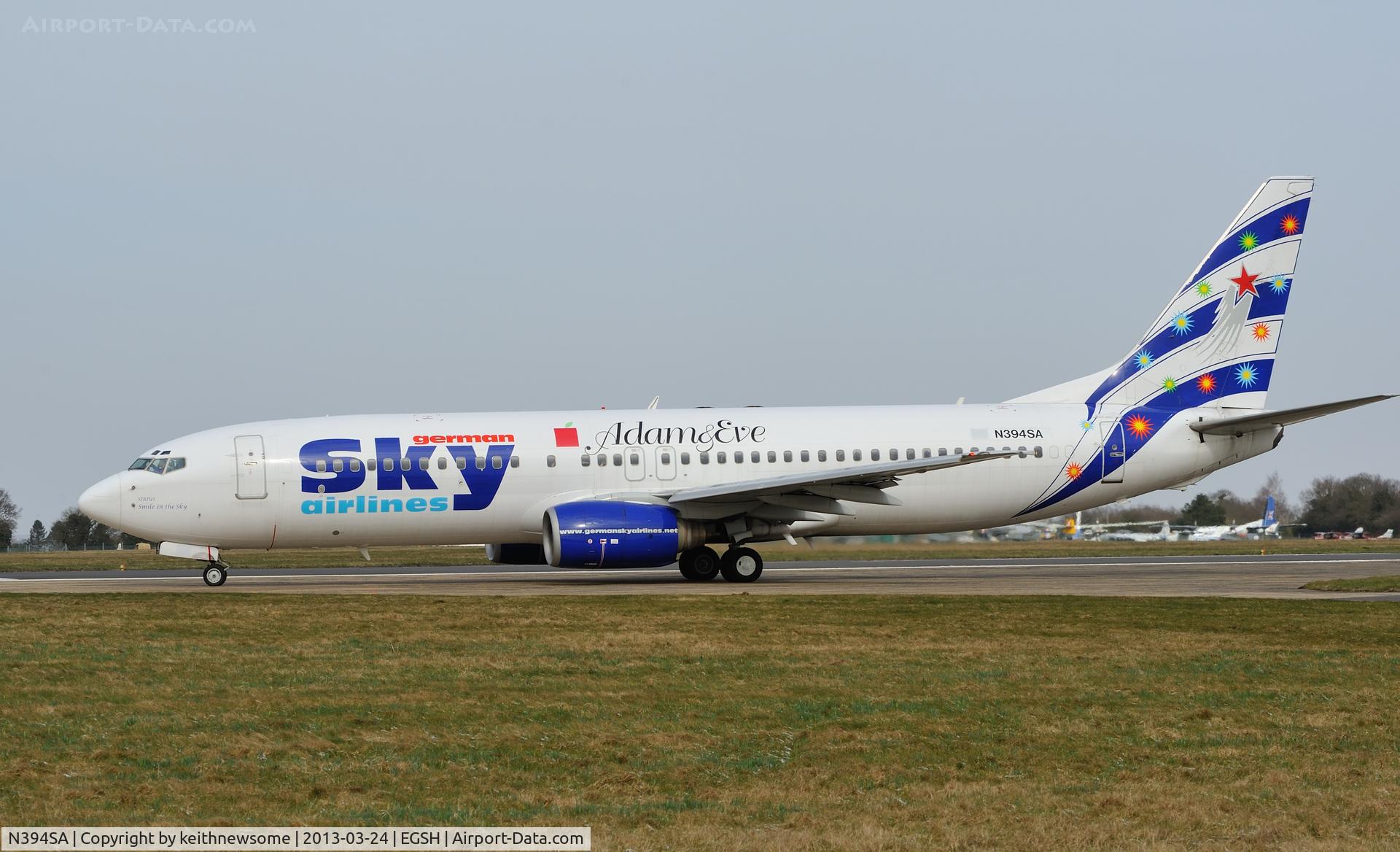 N394SA, 2000 Boeing 737-883 C/N 30194, Leaving for Domodedovo Airport, Moscow.
