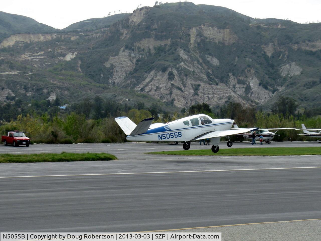 N5055B, 1955 Beech F35 Bonanza C/N D-4331, 1955 Beech F35 BONANZA, Continental E-225-8 225 Hp, takeoff Rwy 22