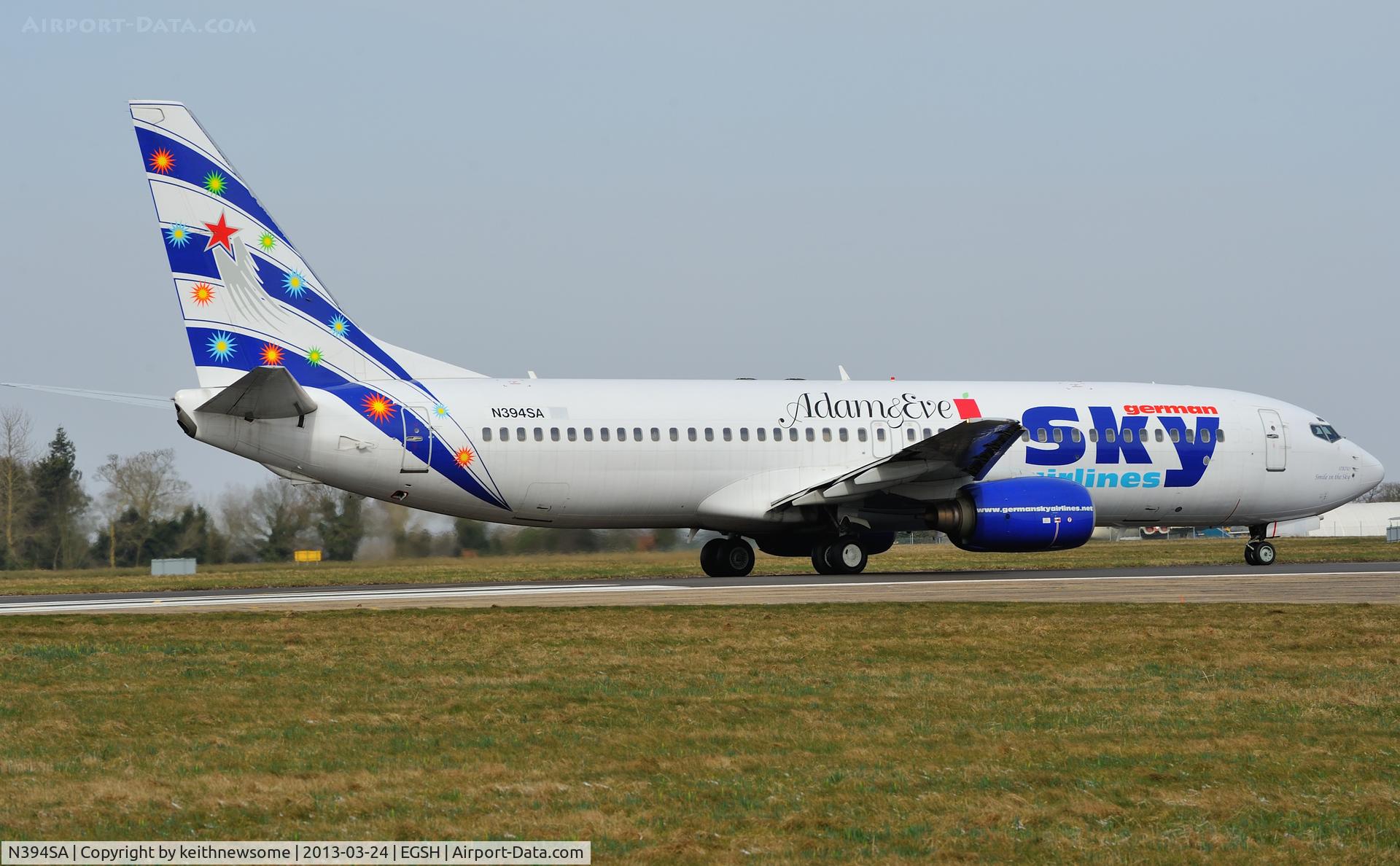 N394SA, 2000 Boeing 737-883 C/N 30194, Leaving for Domodedovo Airport Moscow ?