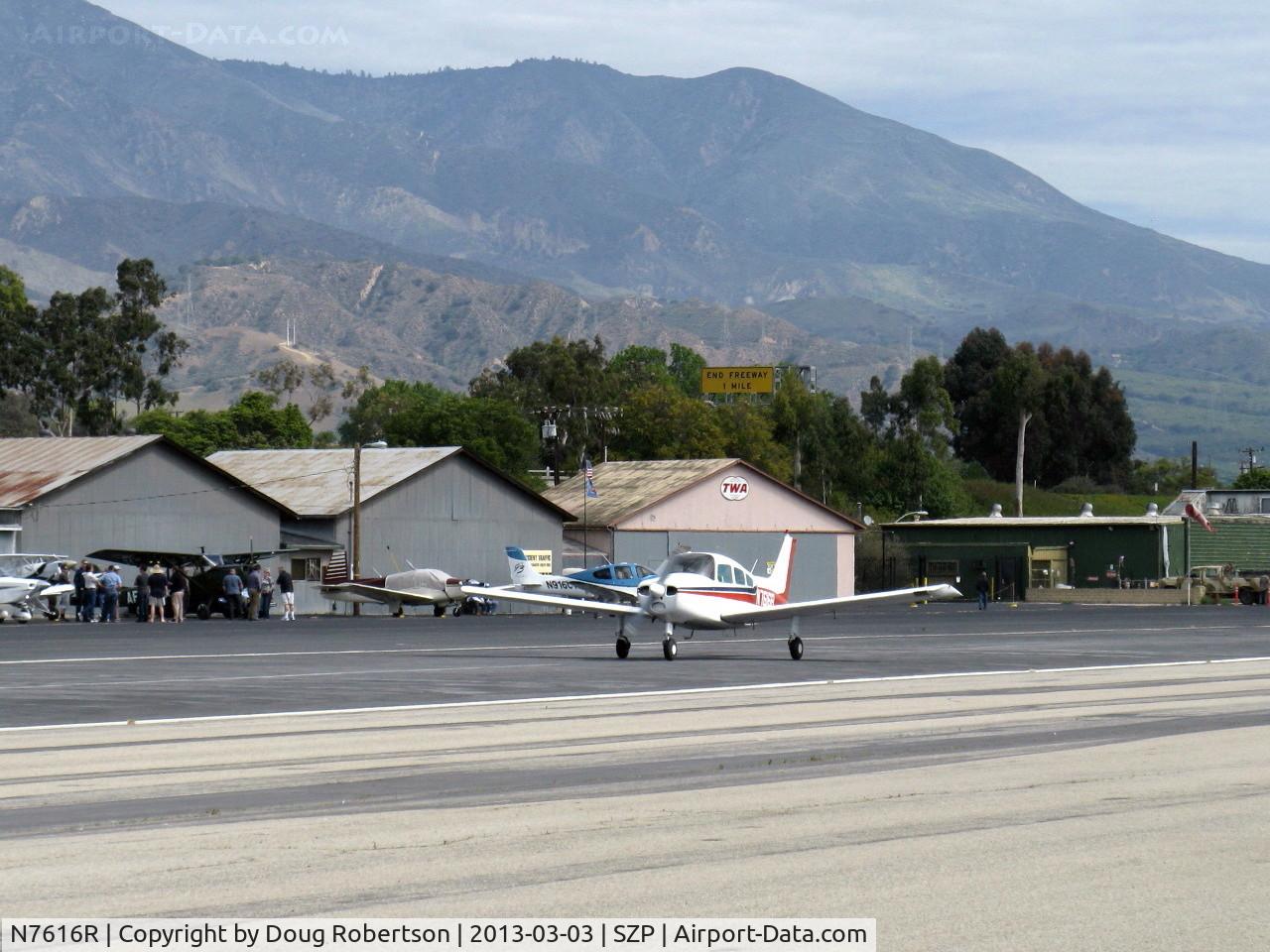 N7616R, 1969 Beech B23 Musketeer C/N M-1239, 1969 Beech B23 MUSKETEER CUSTOM, Lycoming O&VO-360 180 Hp, takeoff roll Rwy 22