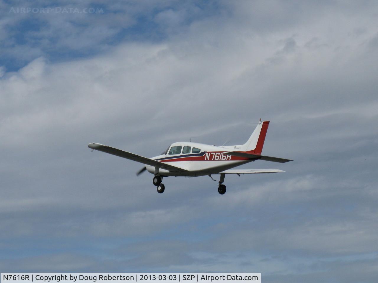 N7616R, 1969 Beech B23 Musketeer C/N M-1239, 1969 Beech B23 MUSKETEER CUSTOM, Lycoming O&VO-360 180 Hp, takeoff climb Rwy 22