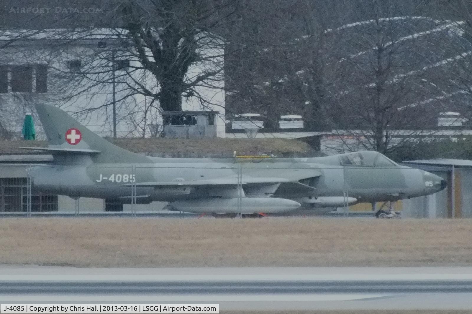 J-4085, 1955 Hawker Hunter F.58 C/N 41H/697452, ex Swiss Air Force Hawker Hunter F.58 preserved at Geneva