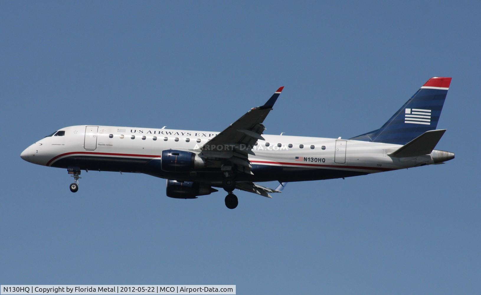 N130HQ, 2008 Embraer 175LR (ERJ-170-200LR) C/N 17000212, US Airways EMB175