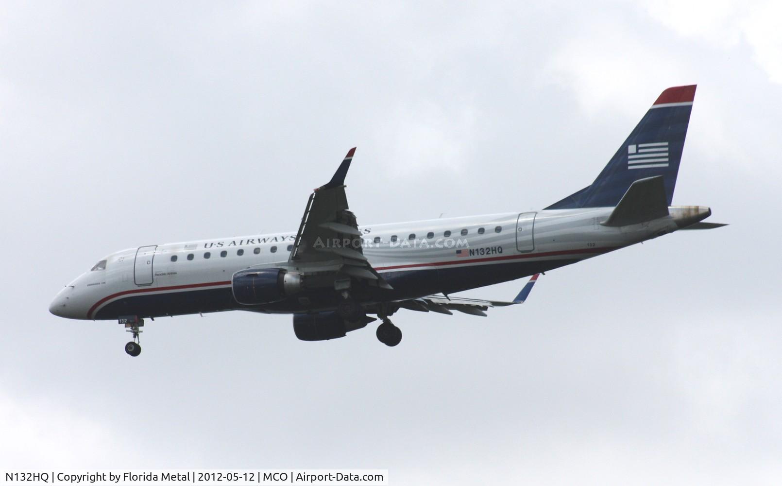 N132HQ, 2008 Embraer 175LR (ERJ-170-200LR) C/N 17000216, USAirways E175
