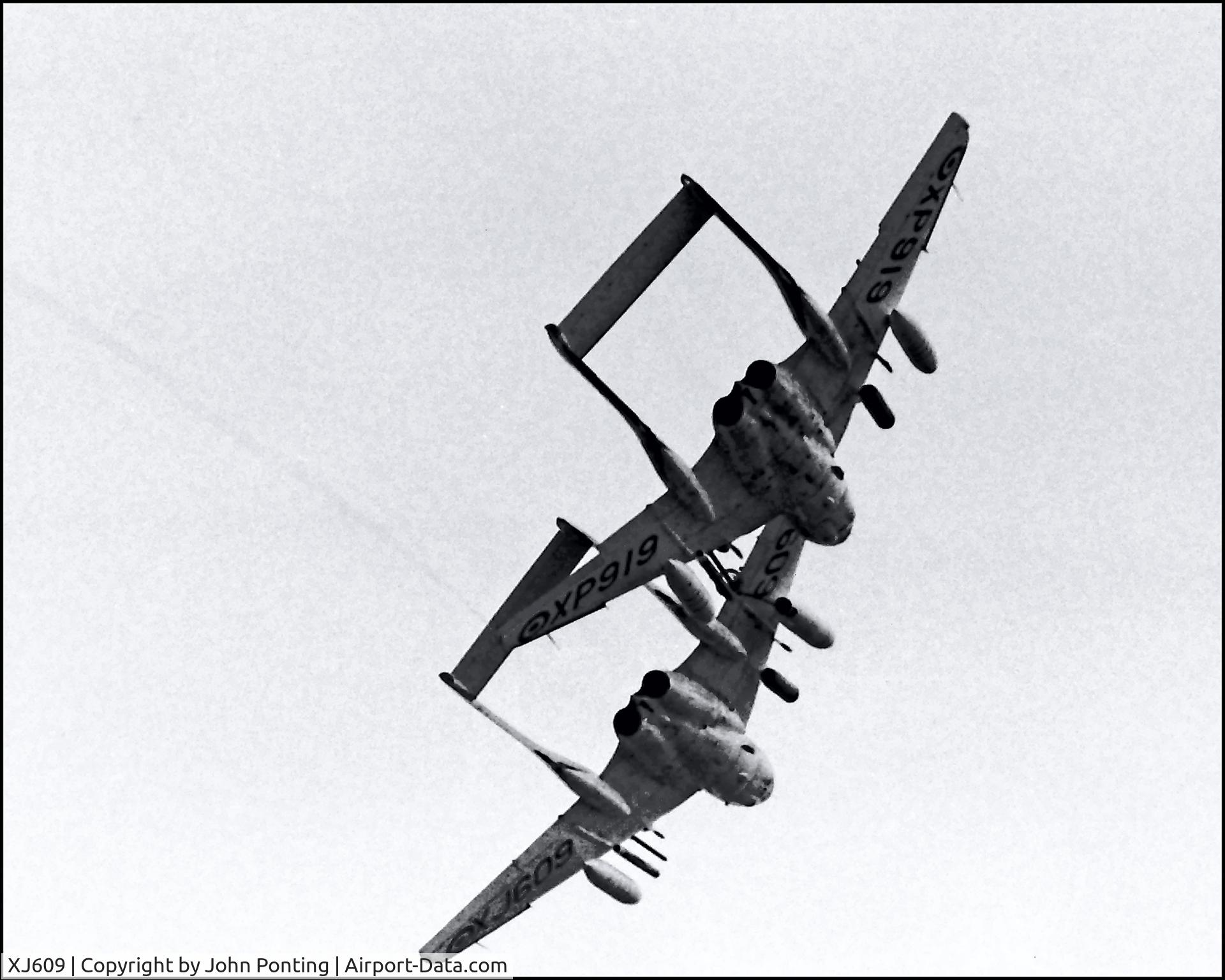 XJ609, 1960 De Havilland DH-110 Sea Vixen FAW.2 C/N 10076, Picture taken at the Hatfield de Haviland site during the open day in 1971. Original b&w negative scanned on cheap scanner so quality poor.

1960 De Havilland DH-110 Sea Vixen FAW.2 CN 10076 and 1963 De Havilland DH-110 Sea Vixen FAW.2 CN 10120 refuelli