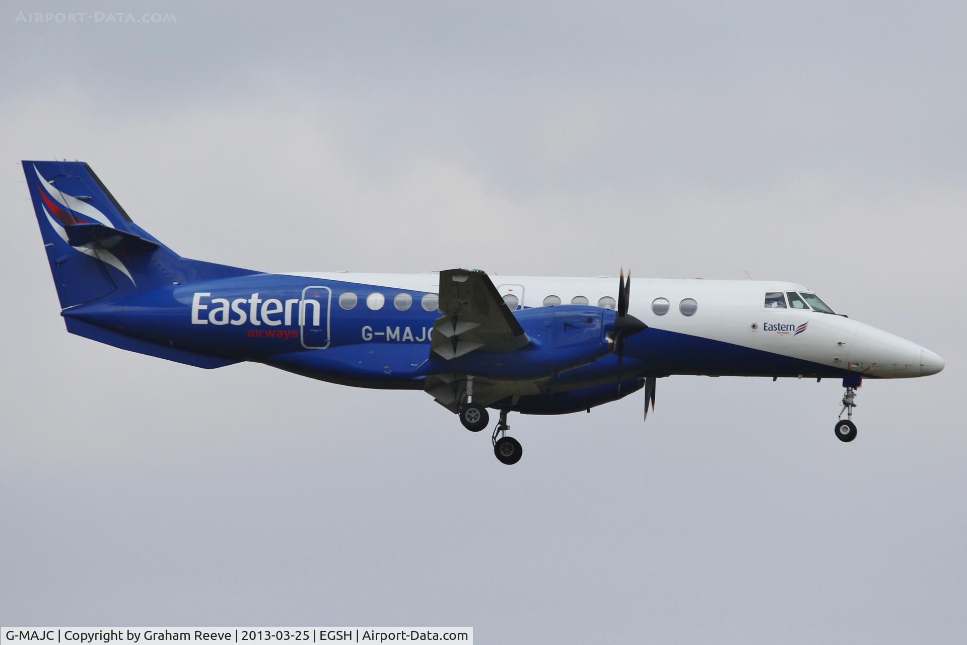 G-MAJC, 1992 British Aerospace Jetstream 41 C/N 41005, About to touch down.