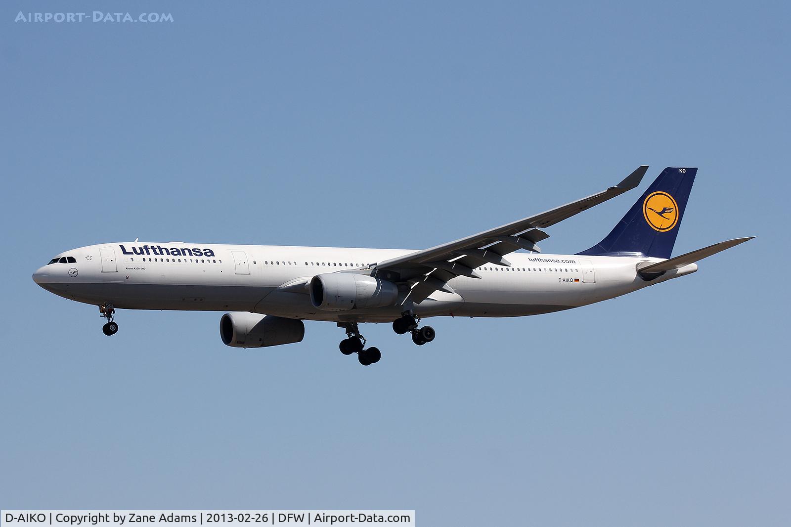 D-AIKO, 2009 Airbus A330-343X C/N 989, Landing at DFW Airport