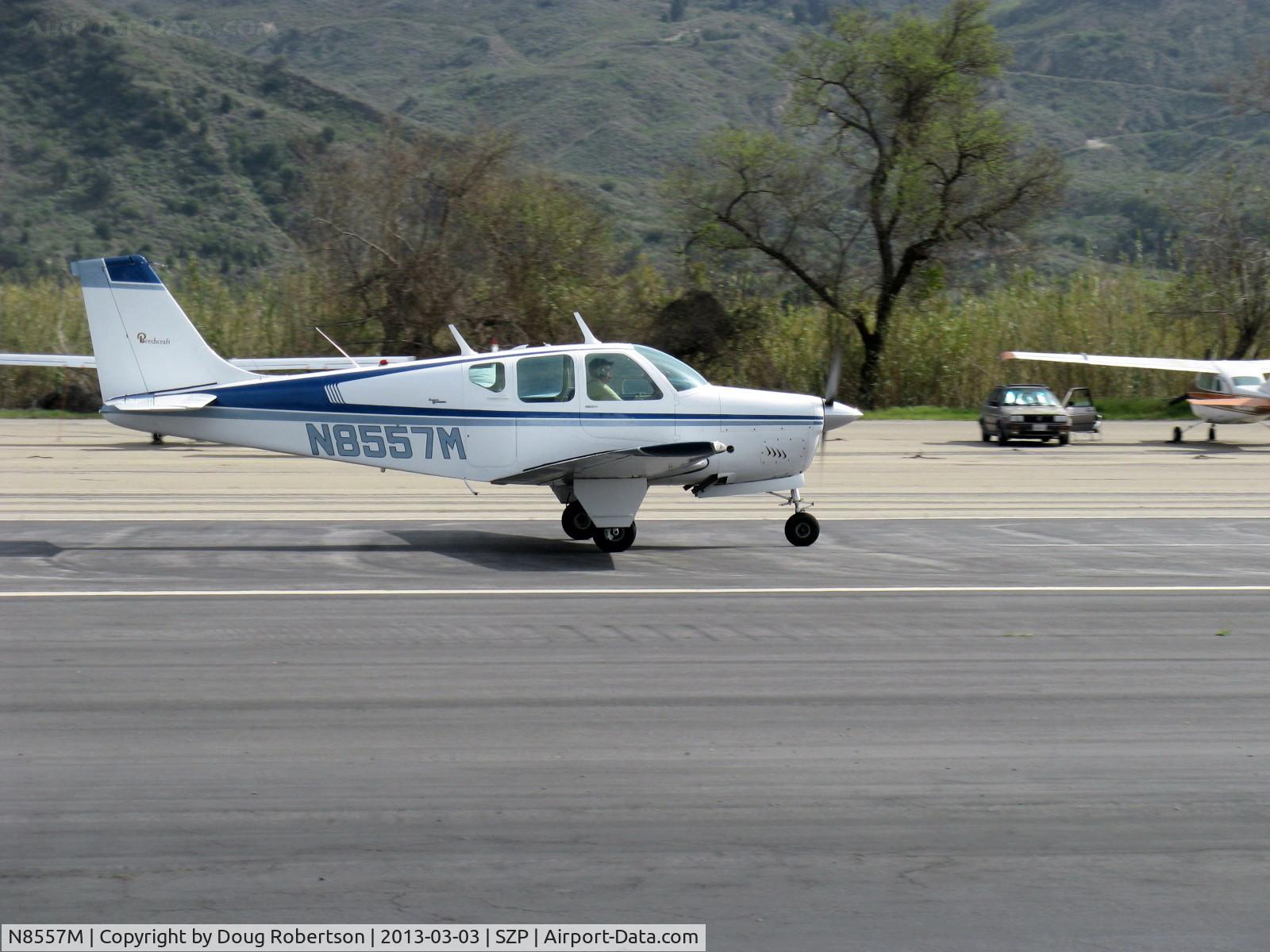 N8557M, 1963 Beech 35-B33 Debonair C/N CD-641, 1963 Beech 35-B33 DEBONAIR, Continental IO-470-K 225 Hp, takeoff roll Rwy 22