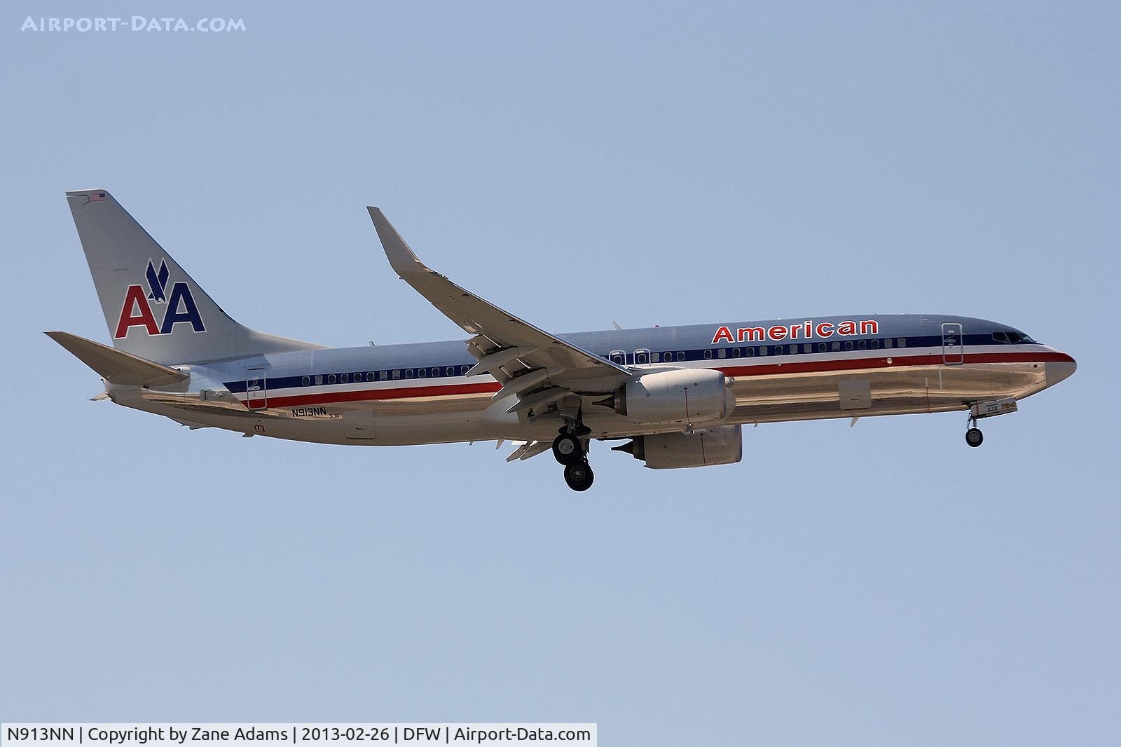 N913NN, 2013 Boeing 737-823 C/N 29571, Landing at DFW Airport
