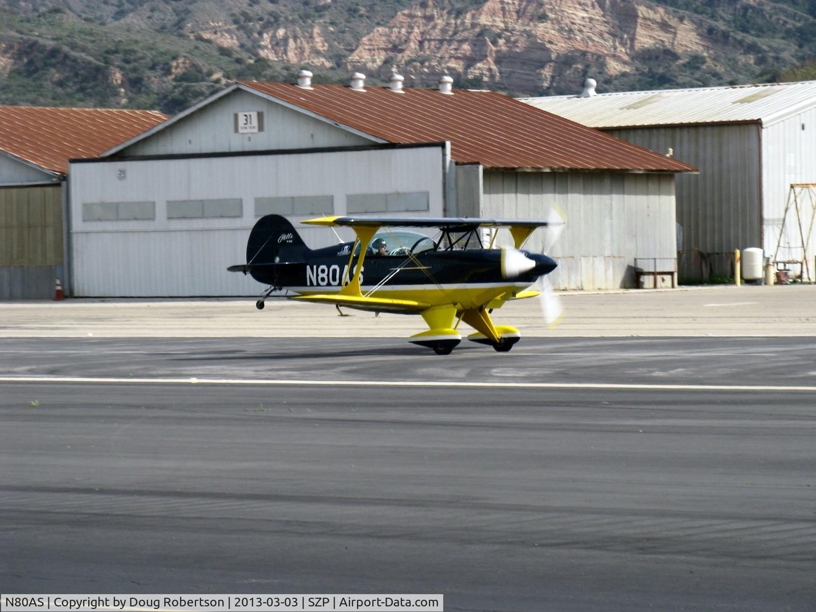 N80AS, 1992 Pitts S-2B Special C/N 5244, 1992 Pitts Aerobatics S-2B, Lycoming AEIO-540-D4A5 260 Hp, CP Aviation's advanced aerobatics trainer also available for solo rental, another landing Rwy 22