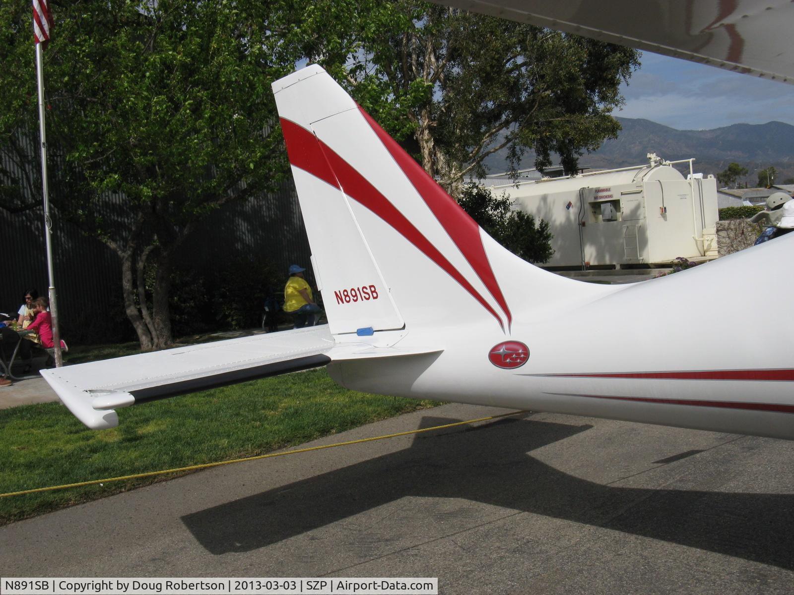 N891SB, 2006 Stoddard-Hamilton GlaStar C/N 5507, 2006 Tillinghast Glasair GlaStar, one of  the assorted 14 aircraft flown in from Fallbrook FBK for the First Sunday Aviation Museum of Santa Paula Open House & Fly-In, tail logo