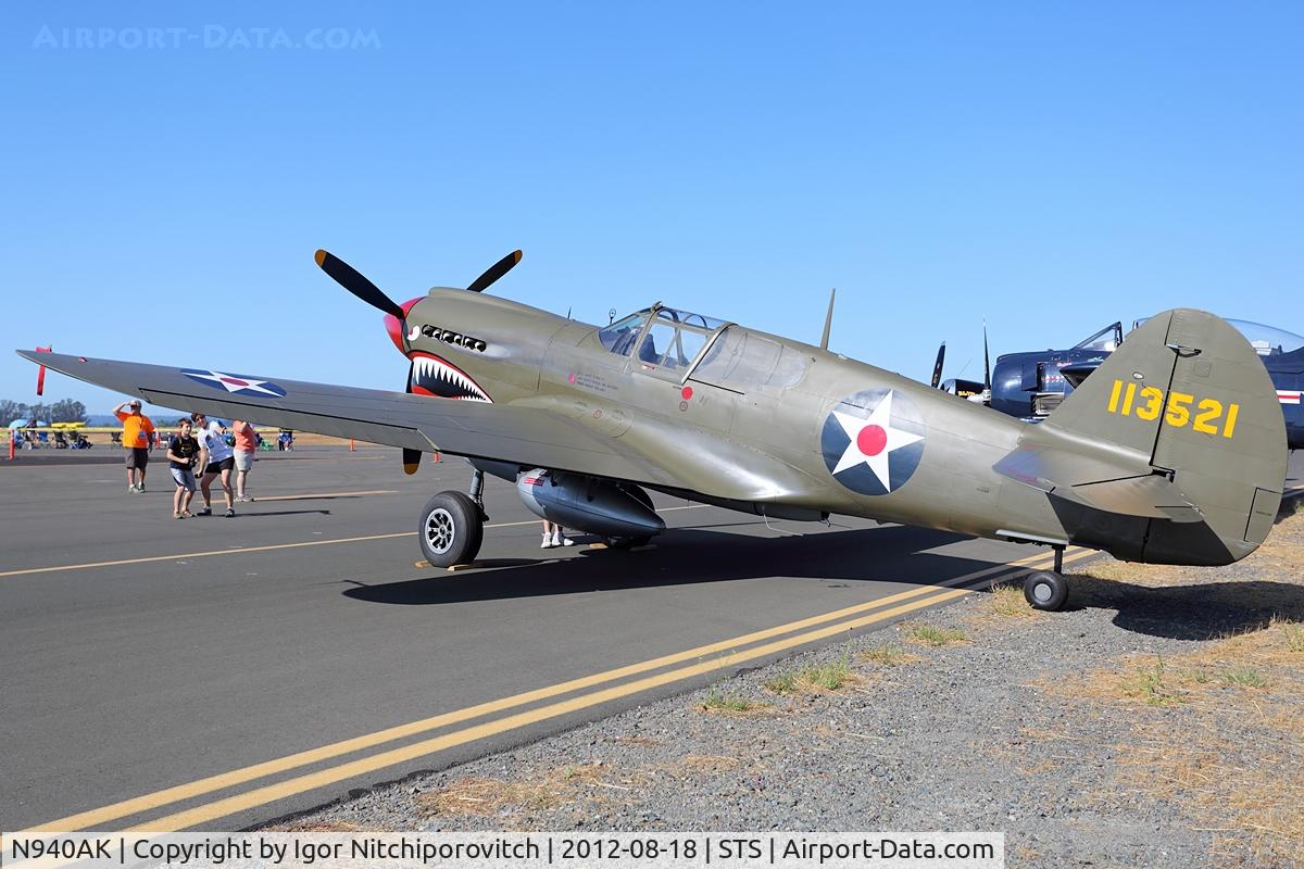 N940AK, 1941 Curtiss P-40E Warhawk C/N 15321, Santa Rosa 2012 Air Show