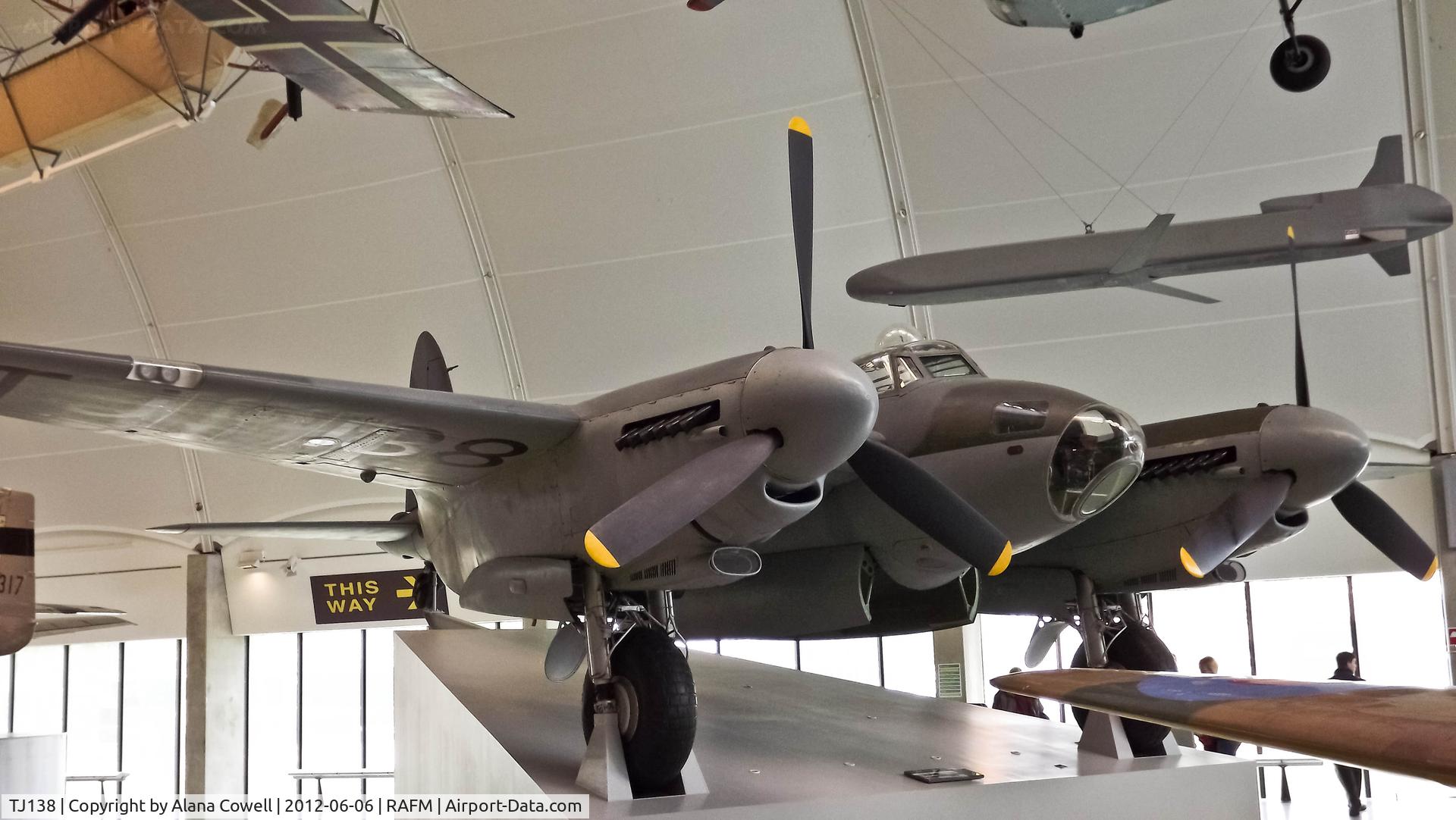 TJ138, De Havilland DH-98 Mosquito TT.35 C/N Not found TJ138, TJ138 de Havilland Mosquito B.35 at RAF Hendon.