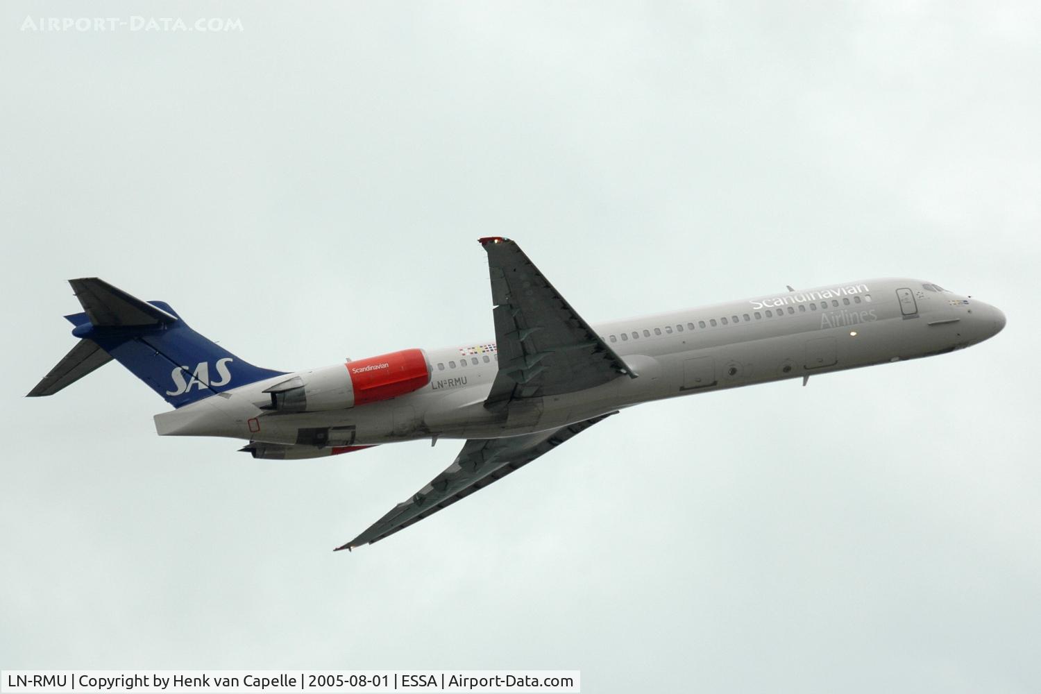 LN-RMU, 1992 McDonnell Douglas MD-87 (DC-9-87) C/N 53340, Scandinavian Airlines MD-87 taking off from Stockholm Arlanda airport, Sweden.