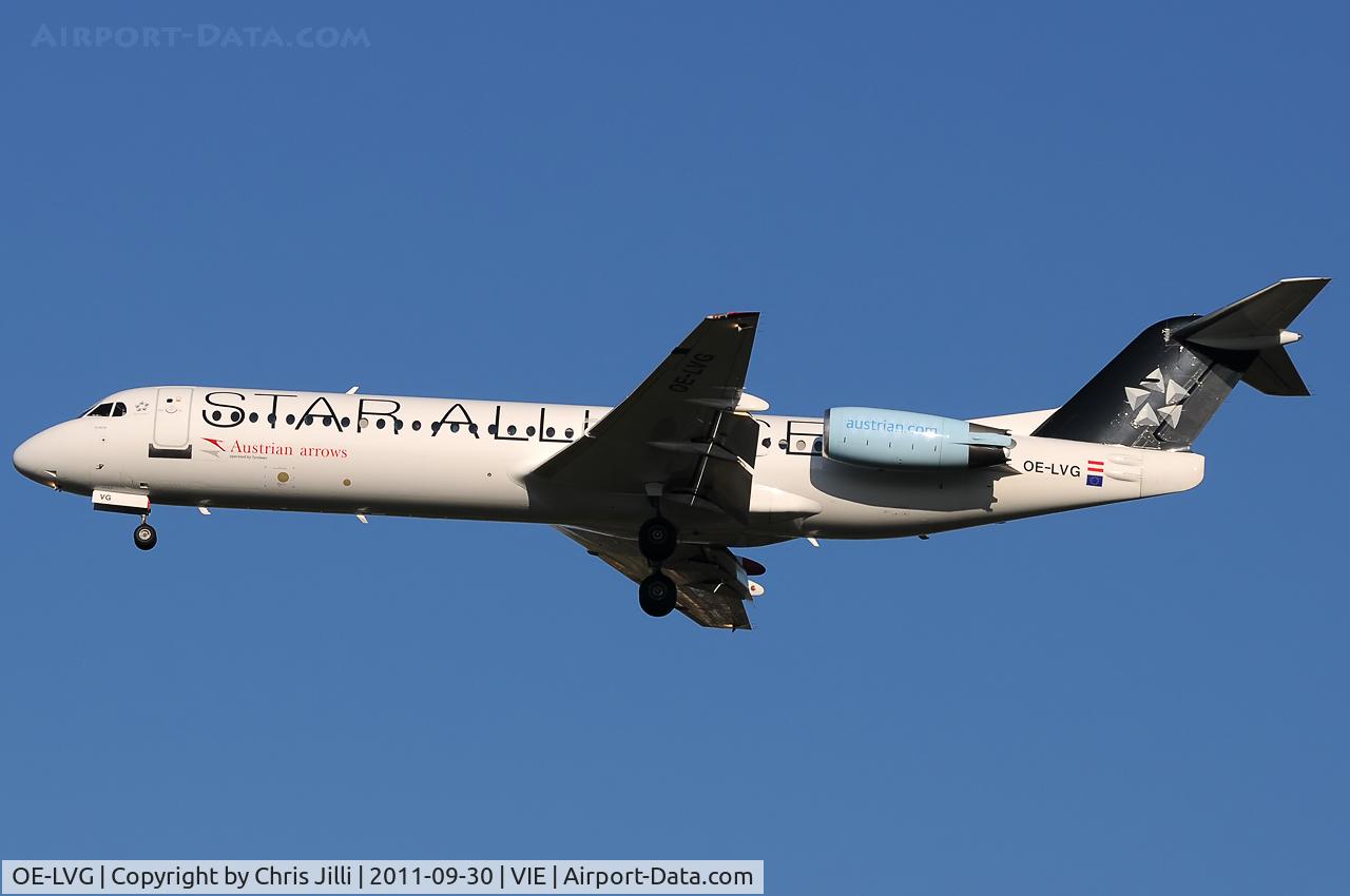 OE-LVG, 1994 Fokker 100 (F-28-0100) C/N 11520, Austrian arrows