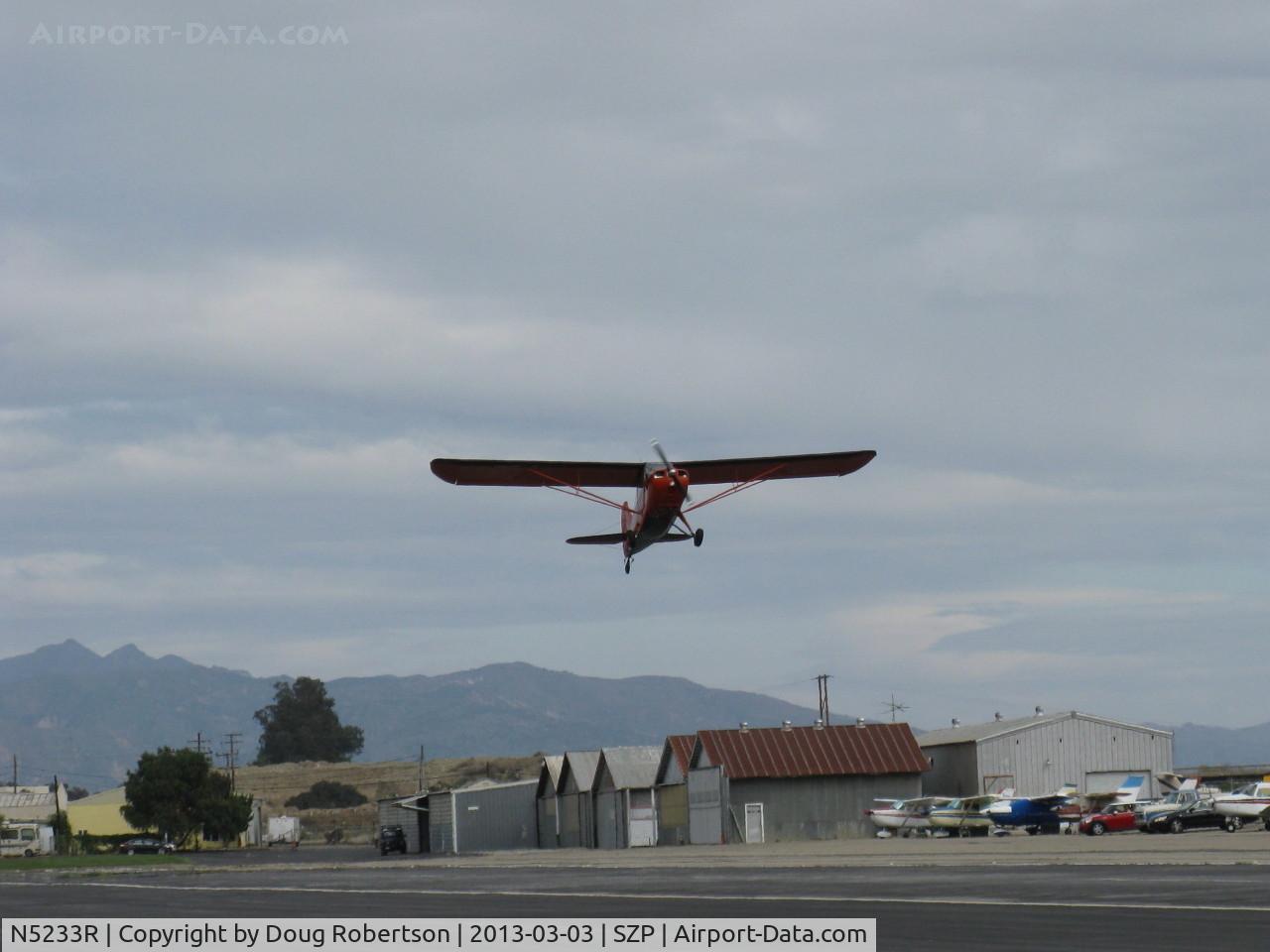 N5233R, 1946 Aeronca 7AC Champion C/N 7AC-6567, 1946 Aeronca 7AC CHAMPION, Continental C65 65 Hp, takeoff climb Rwy 22
