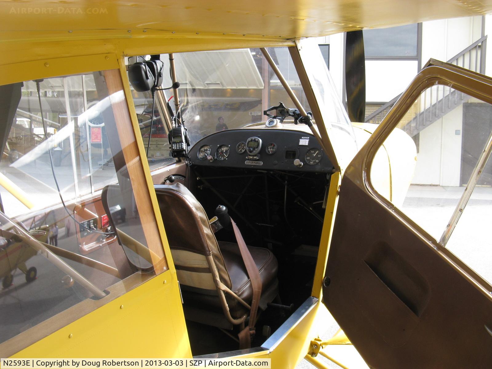 N2593E, 1946 Aeronca 7AC Champion C/N 7AC-6175, 1946 Aeronca 7AC CHAMPION, Continental A&C65 65 Hp, panel at Aviation Museum of Santa Paula ramp