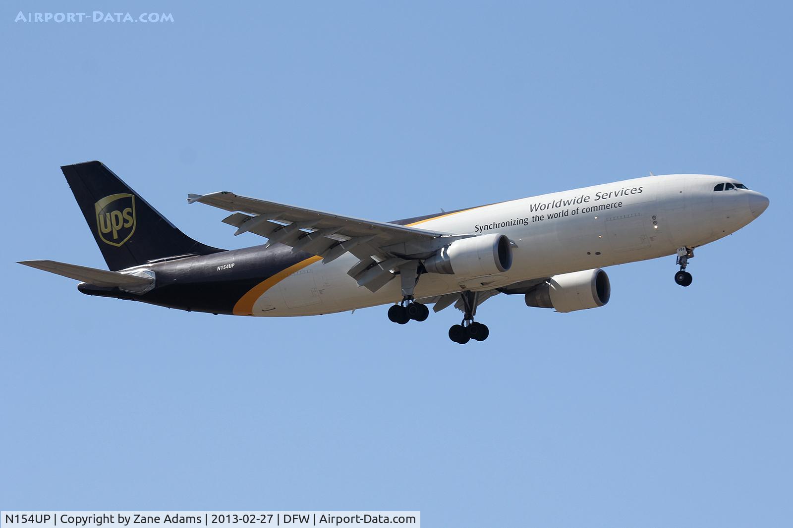 N154UP, 2004 Airbus A300F4-622R C/N 0840, UPS Airbus landing at DFW Airport