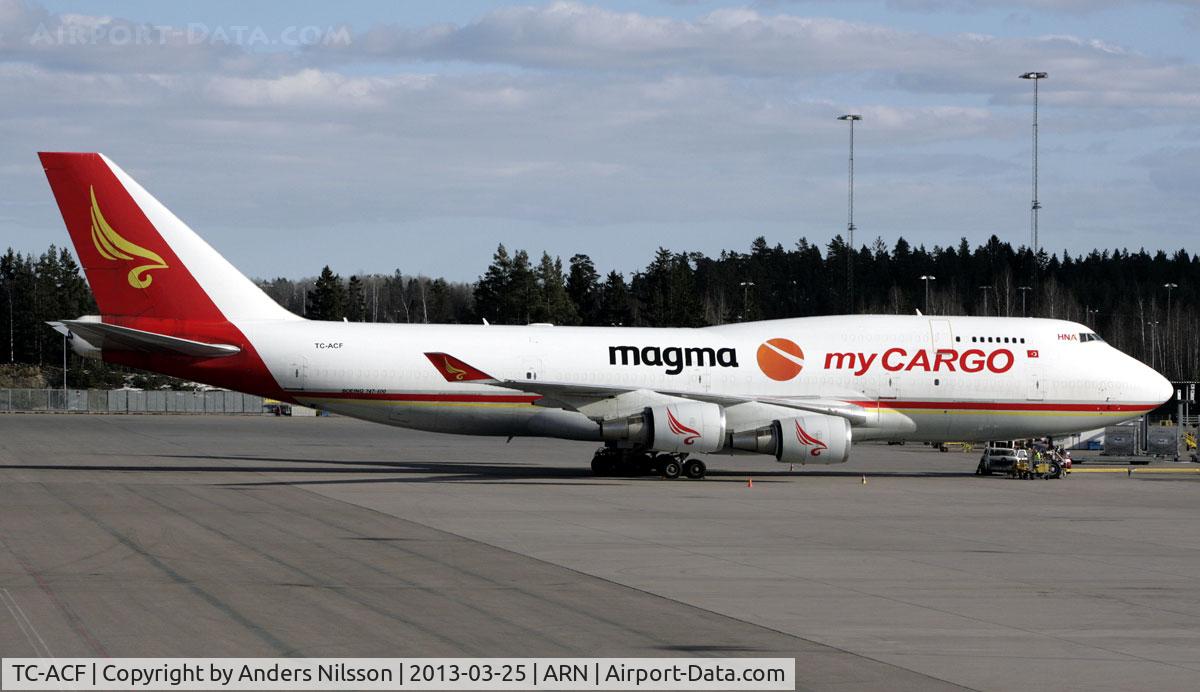TC-ACF, 1993 Boeing 747-481 C/N 25645, Parked at stand R8.