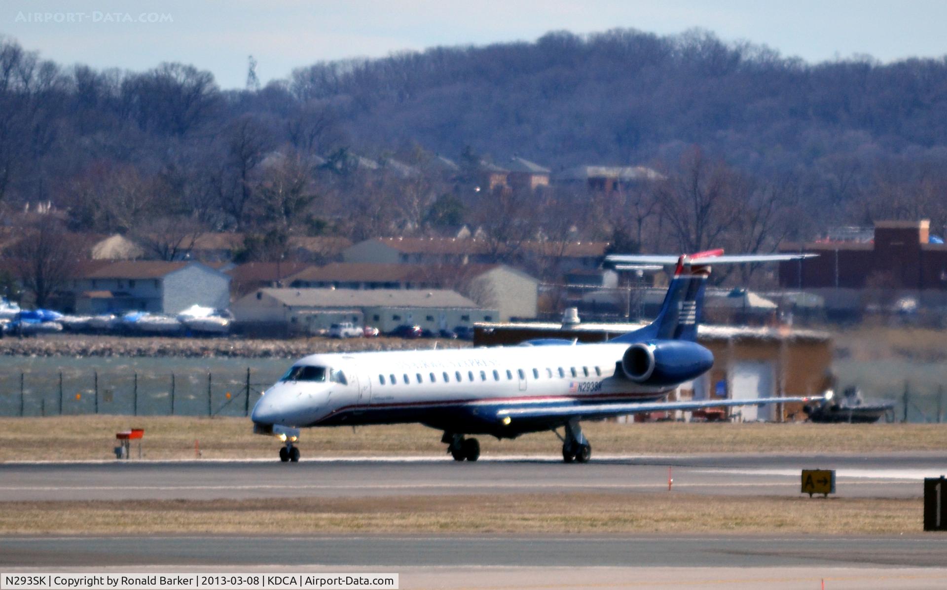 N293SK, 2001 Embraer ERJ-145LR (EMB-145LR) C/N 145500, Number one for takeoff