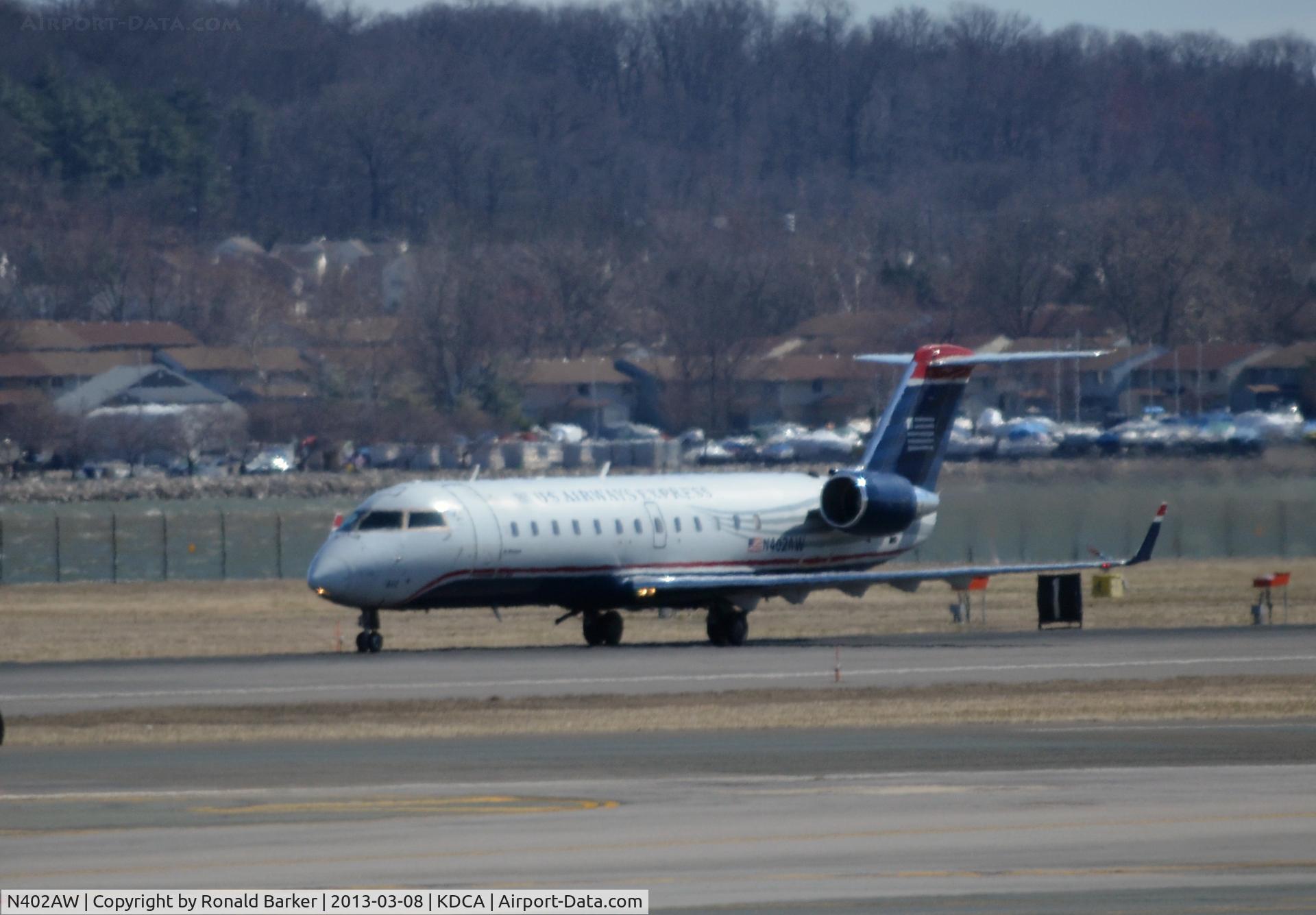 N402AW, 1998 Bombardier CRJ-200LR (CL-600-2B19) C/N 7281, Ready for Takeoff DCA