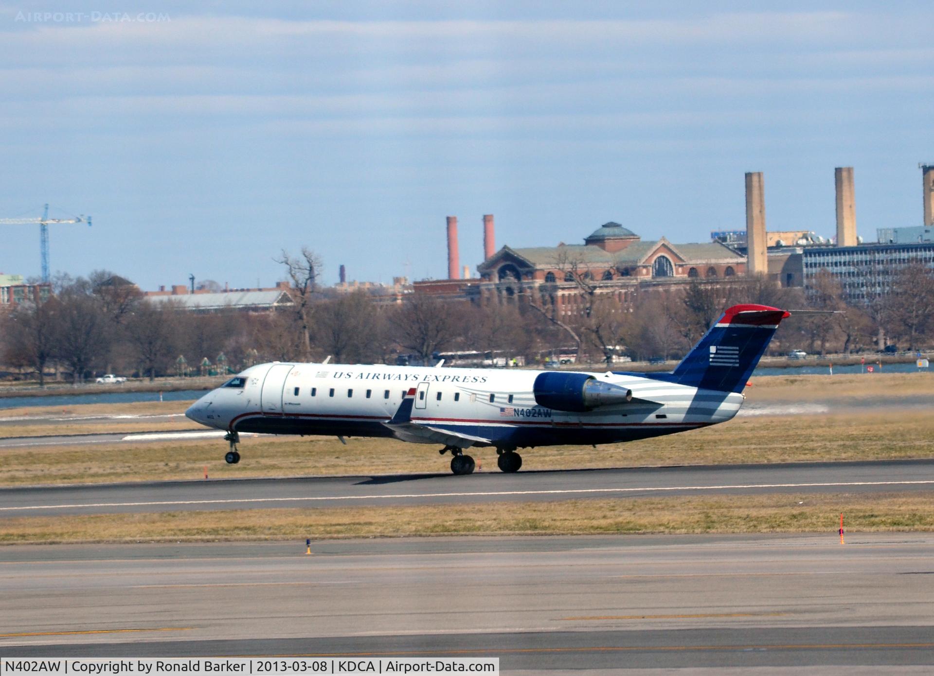 N402AW, 1998 Bombardier CRJ-200LR (CL-600-2B19) C/N 7281, Nose wheel liftoff