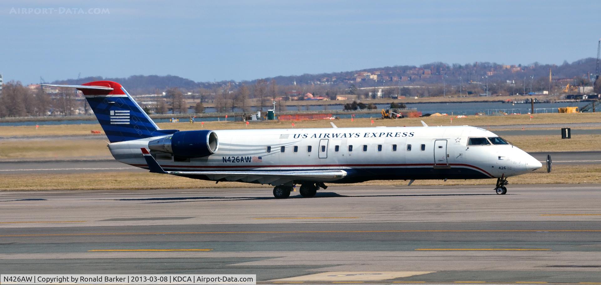 N426AW, 2002 Bombardier CRJ-200LR (CL-600-2B19) C/N 7669, Taxi DCA