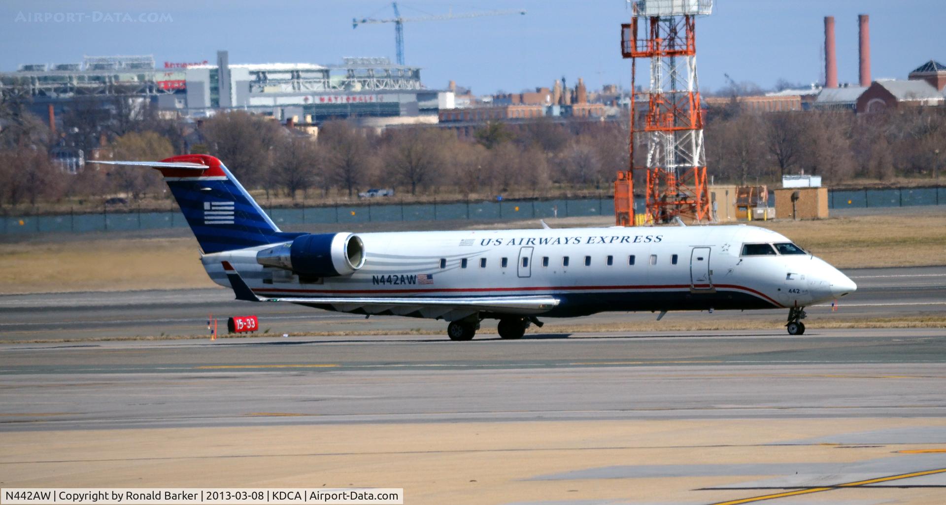N442AW, 2003 Bombardier CRJ-200LR (CL-600-2B19) C/N 7778, Taxi DCA