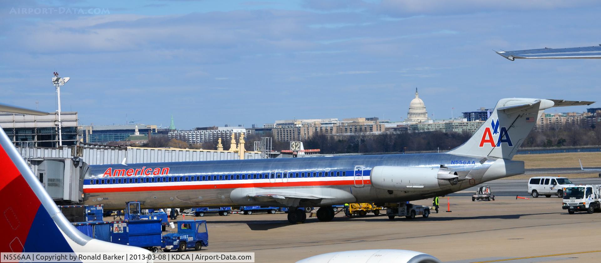 N556AA, 1991 McDonnell Douglas MD-82 (DC-9-82) C/N 53086, At the gate - DCA VA