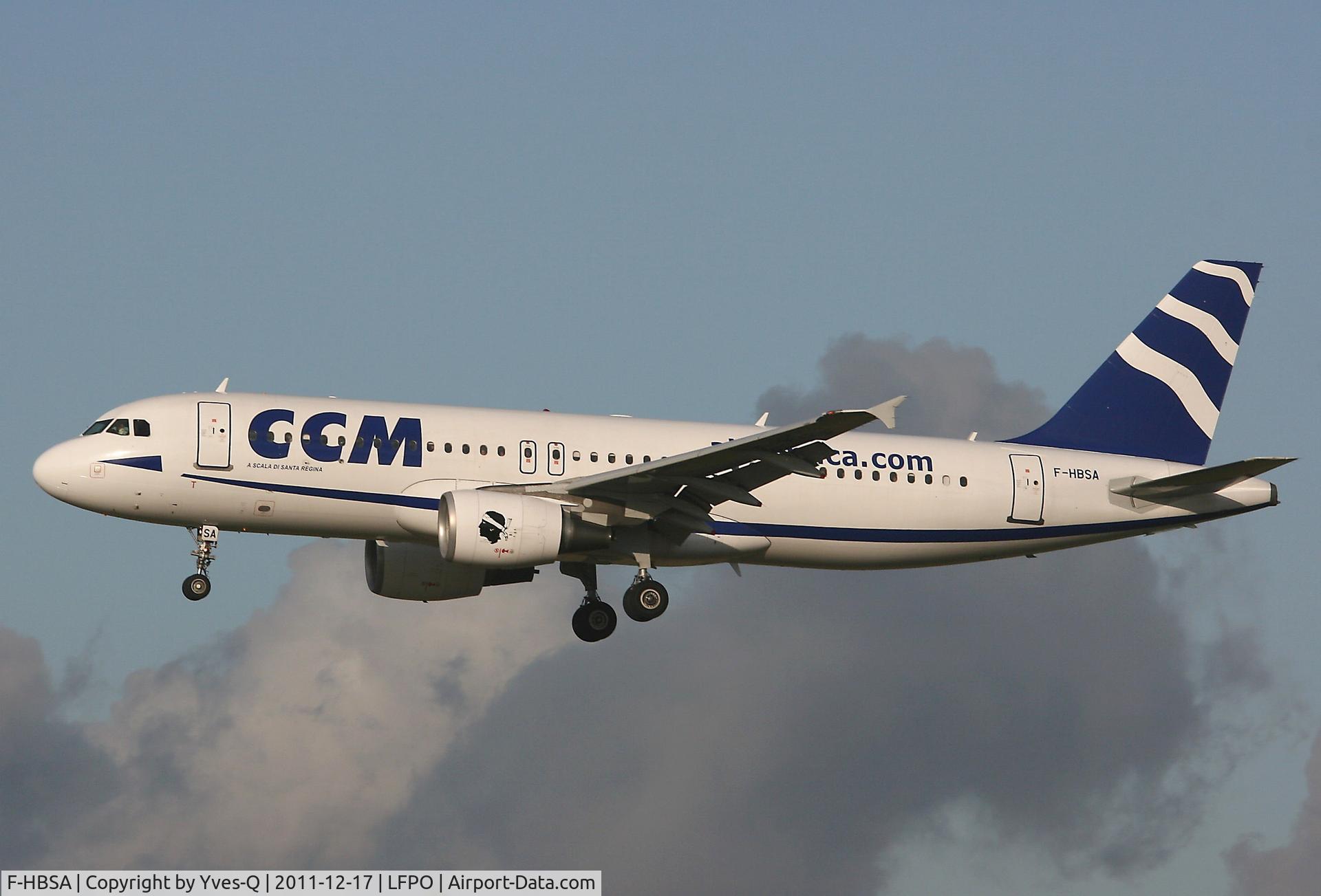 F-HBSA, 2009 Airbus A320-216 C/N 3882, Air Corsica operated Airbus A320-216 on final approach to Paris Orly Airport (LFPO - ORY)