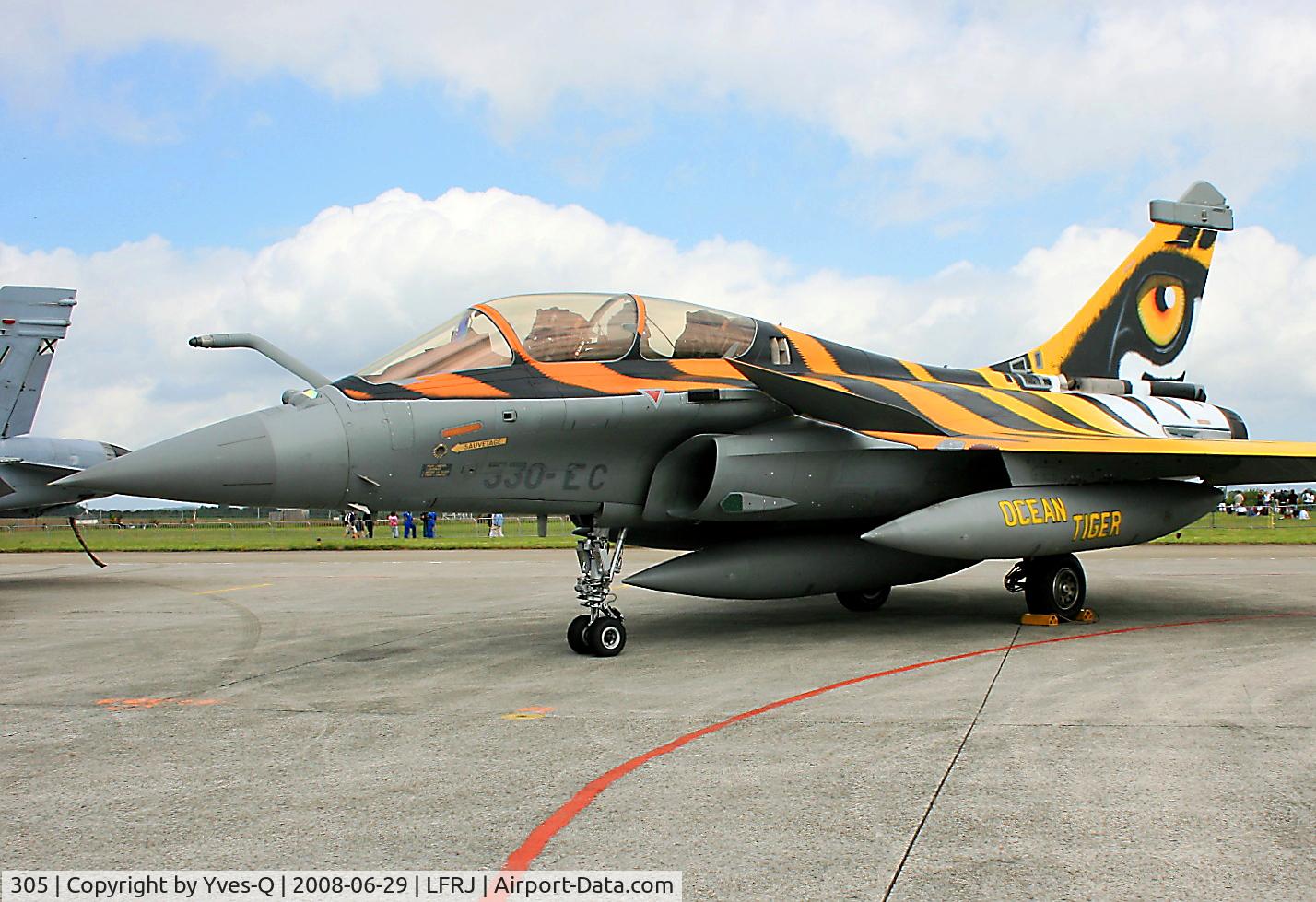 305, Dassault Rafale B C/N 305, French Air Force Dassault Rafale B with special livery Tiger Meet 2008, Landivisiau Naval Air Base (LFRJ)