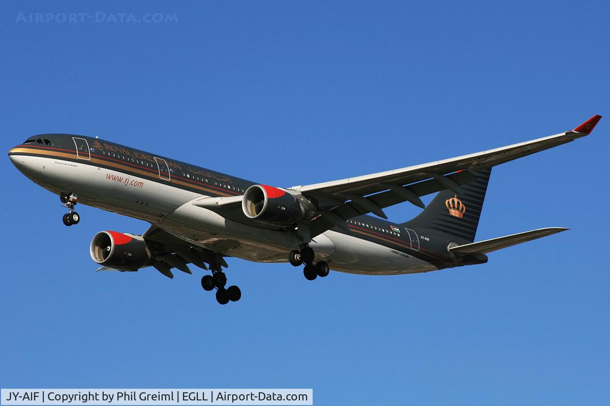 JY-AIF, 2009 Airbus A330-223 C/N 979, Taken at EGLL.