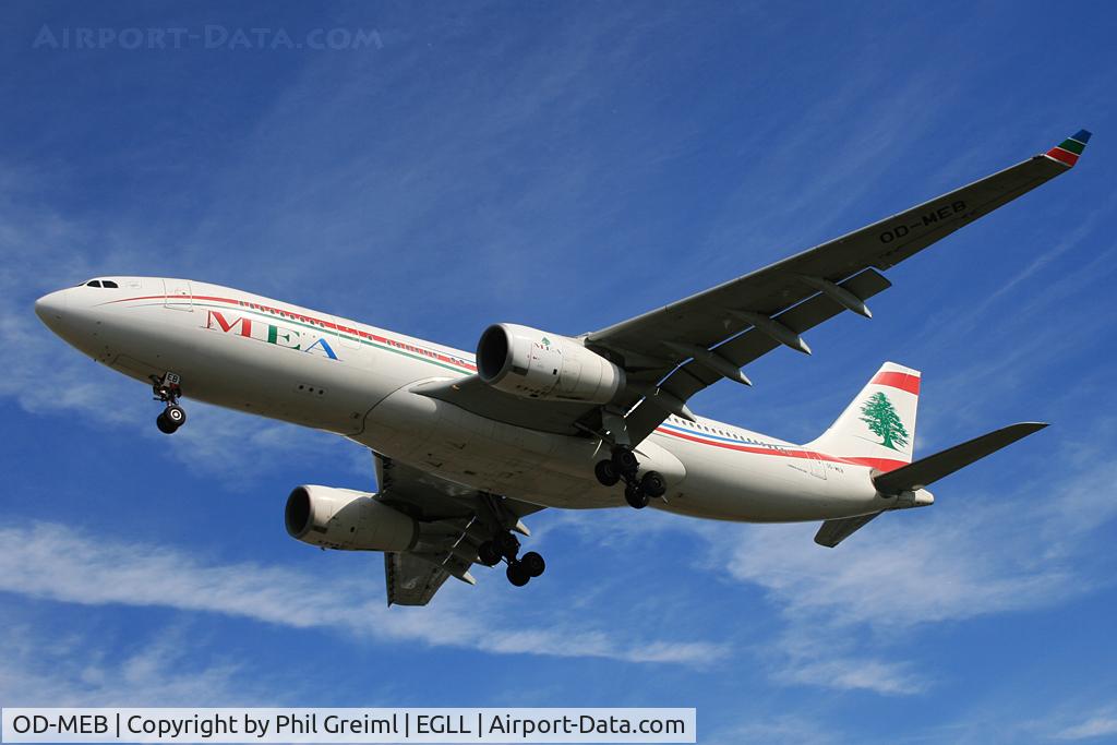 OD-MEB, 2009 Airbus A330-243 C/N 998, Taken at EGLL.
