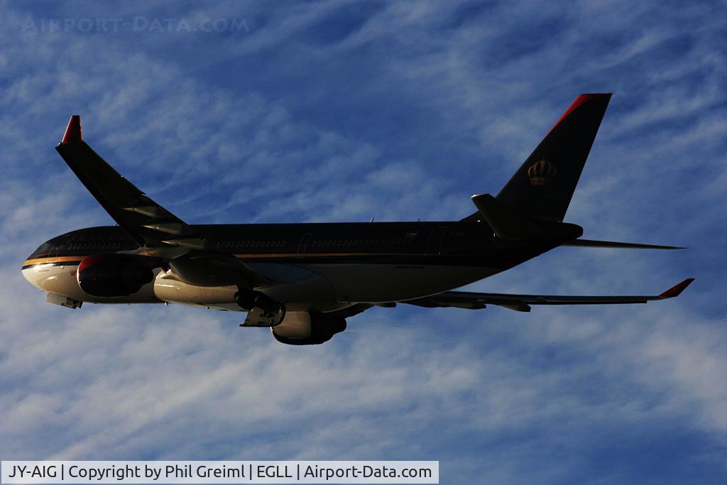 JY-AIG, 2009 Airbus A330-223 C/N 1002, Taken at EGLL.