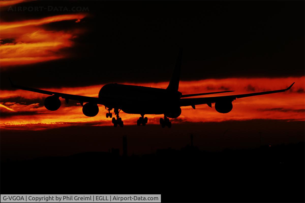 G-VGOA, 2001 Airbus A340-642 C/N 371, Taken at EGLL.