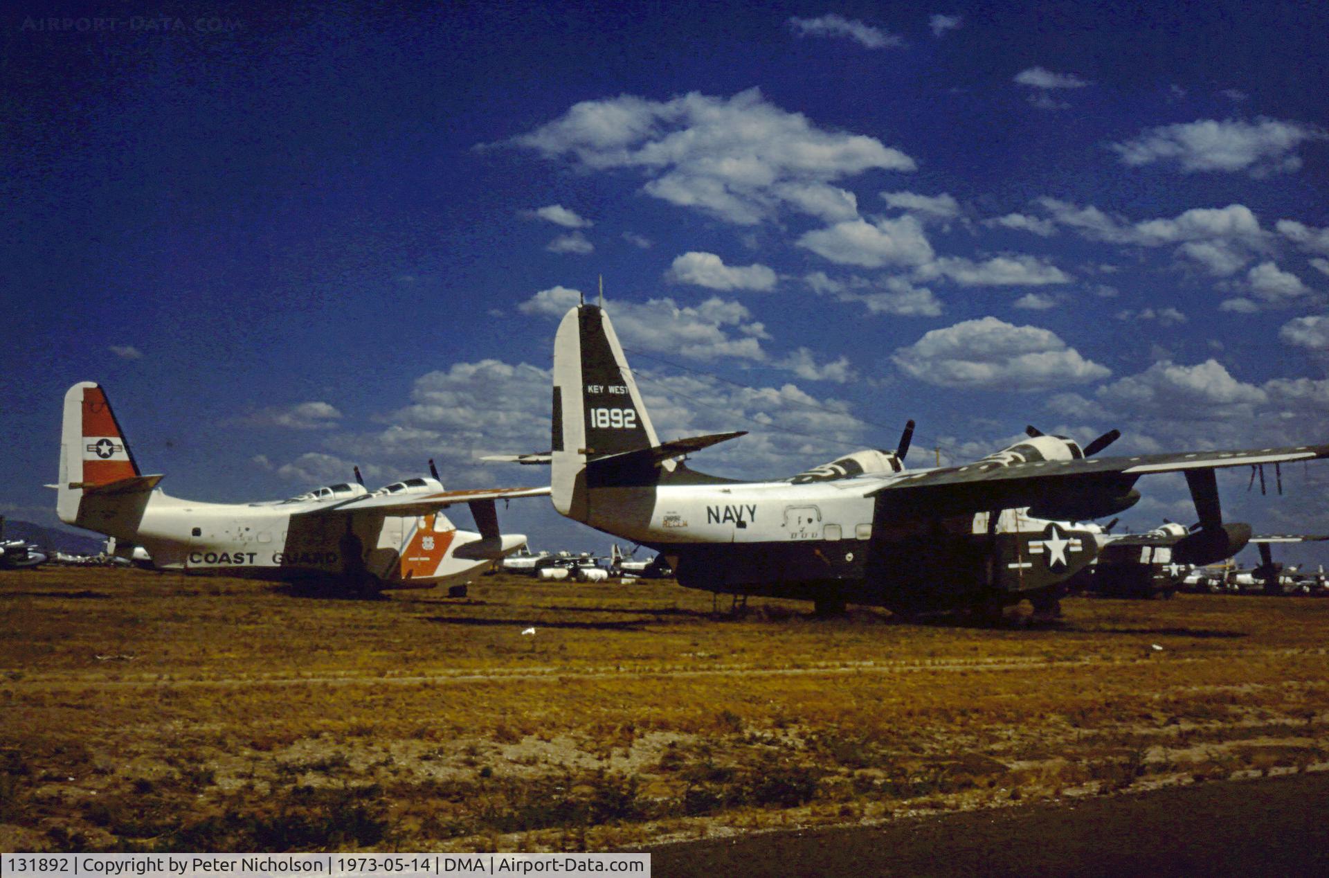 131892, 1953 Grumman HU-16C (UF-1) Albatross C/N G-239, HU-16C Albatross of Naval Air Station Key West in storage at what was then known as MASDC - Military Aircraft Storage & Disposition Centre - at Davis-Monthan AFB.