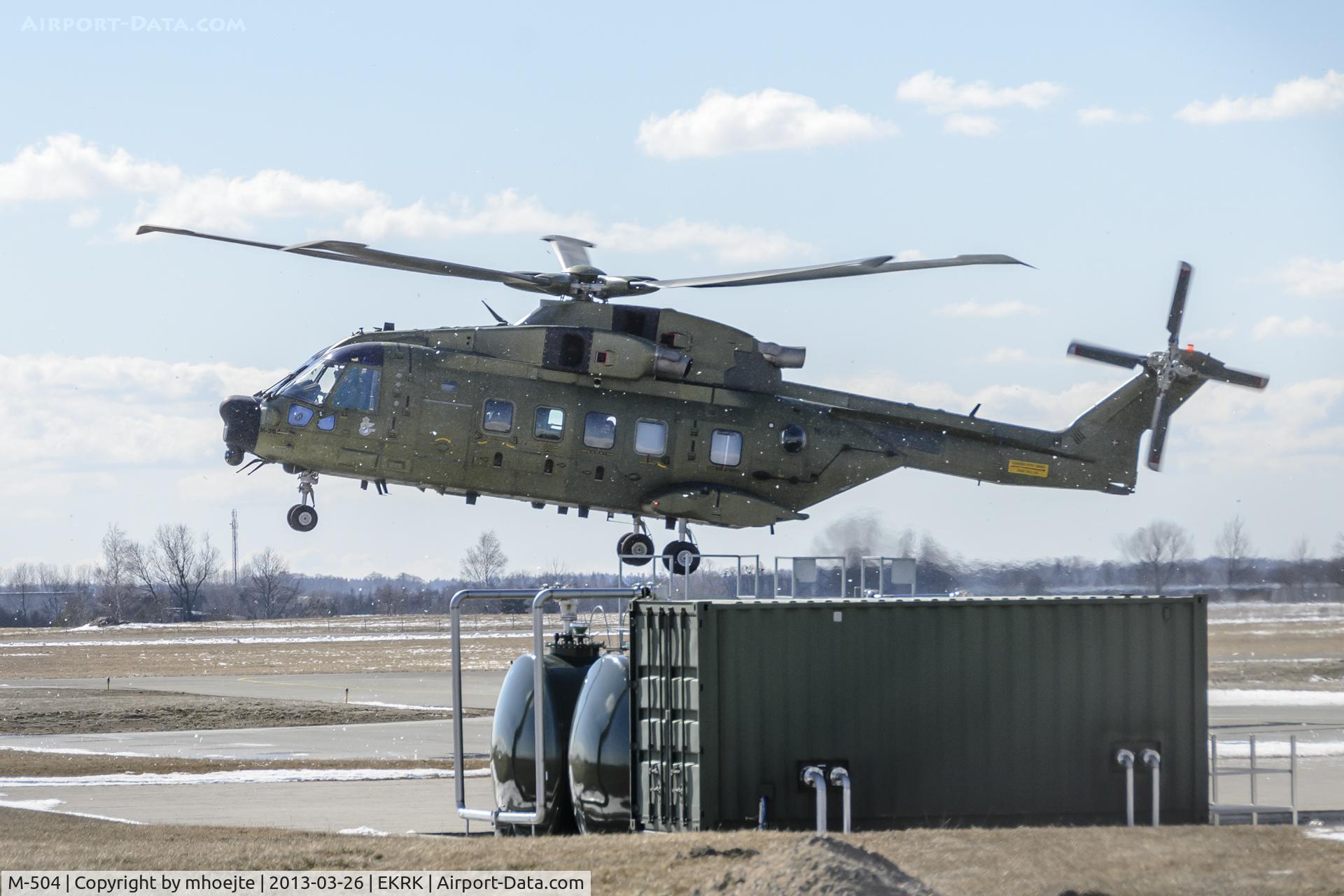 M-504, AgustaWestland EH-101 Mk.512 Merlin Joint Supporter C/N 50114/512004/DEN04, Tako off Roskilde Airport