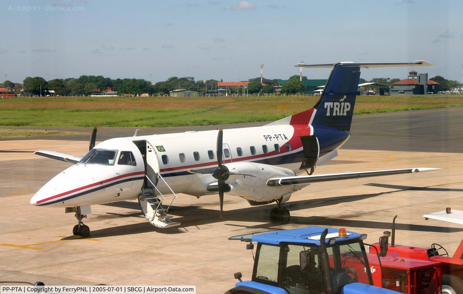 PP-PTA, 1987 Embraer EMB-120ER Brasilia C/N 120061, Trip EMB120 resting in CGR