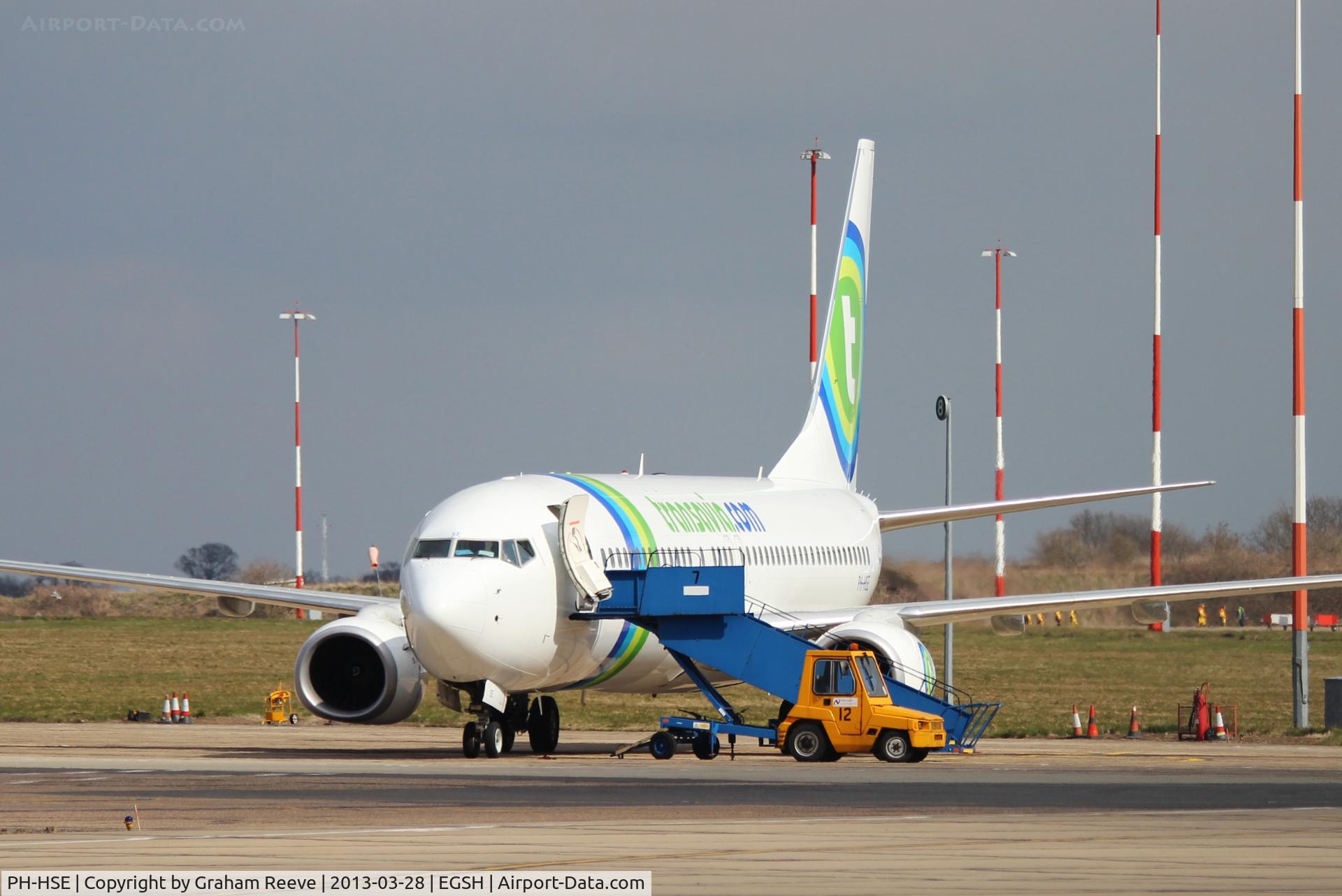 PH-HSE, 2011 Boeing 737-8K2 C/N 39259, Parked at Norwich.