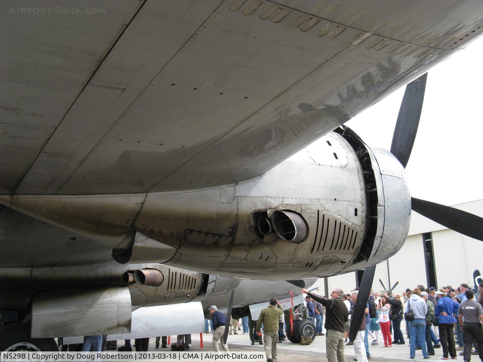 N529B, 1944 Boeing B-29A-60-BN Superfortress C/N 11547, 1944 Boeing B-29 SUPERFORTRESS 'FIFI', four Wright R3350-42 Cyclone 18 cylinder turbocharged engines 2,200 Hp each, #4 engine cowl, exhaust and huge four-blade CS prop