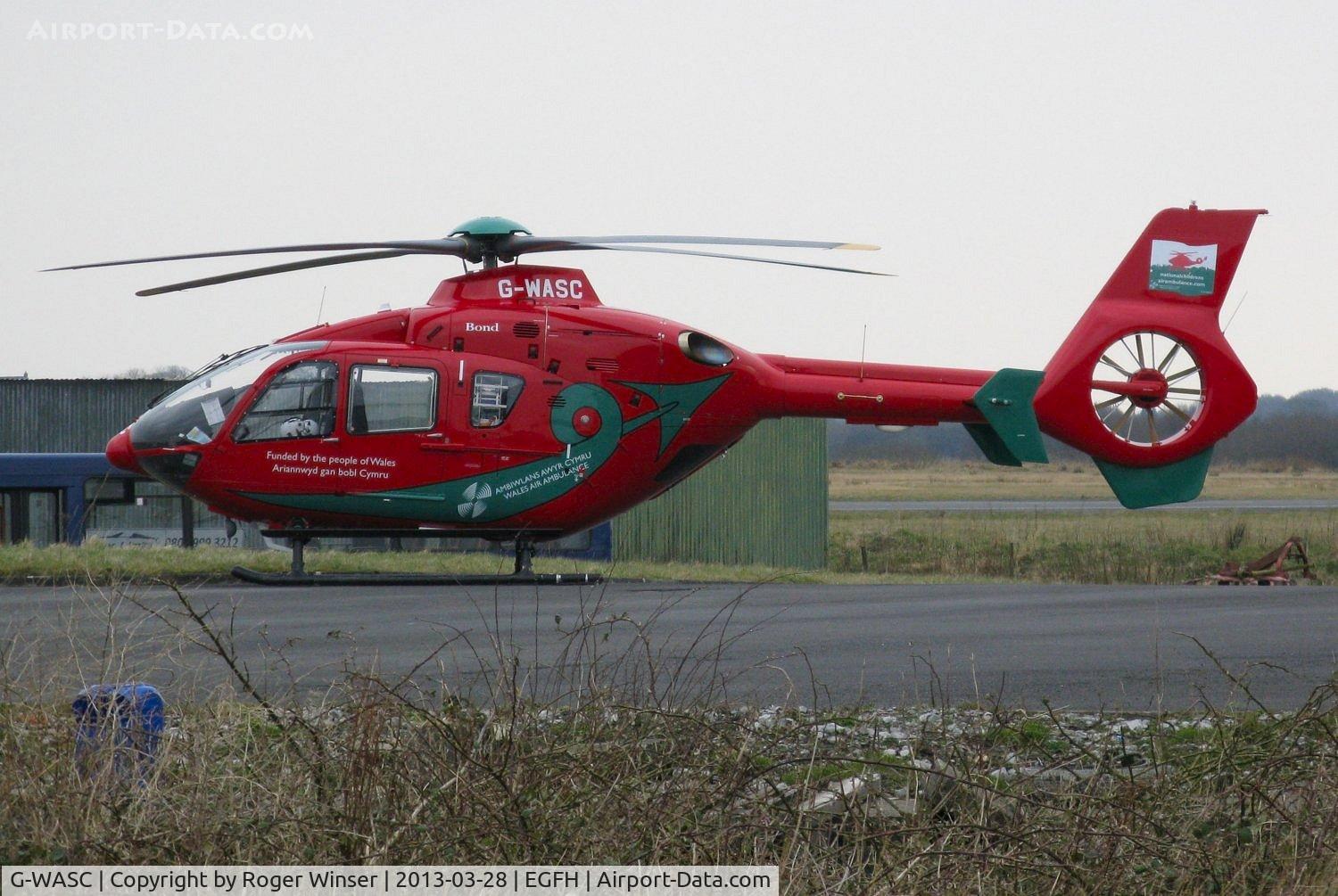 G-WASC, 2012 Eurocopter EC-135T-2+ C/N 1074, Visiting Mid-Wales Air Ambulance helicopter (Helimed 59).