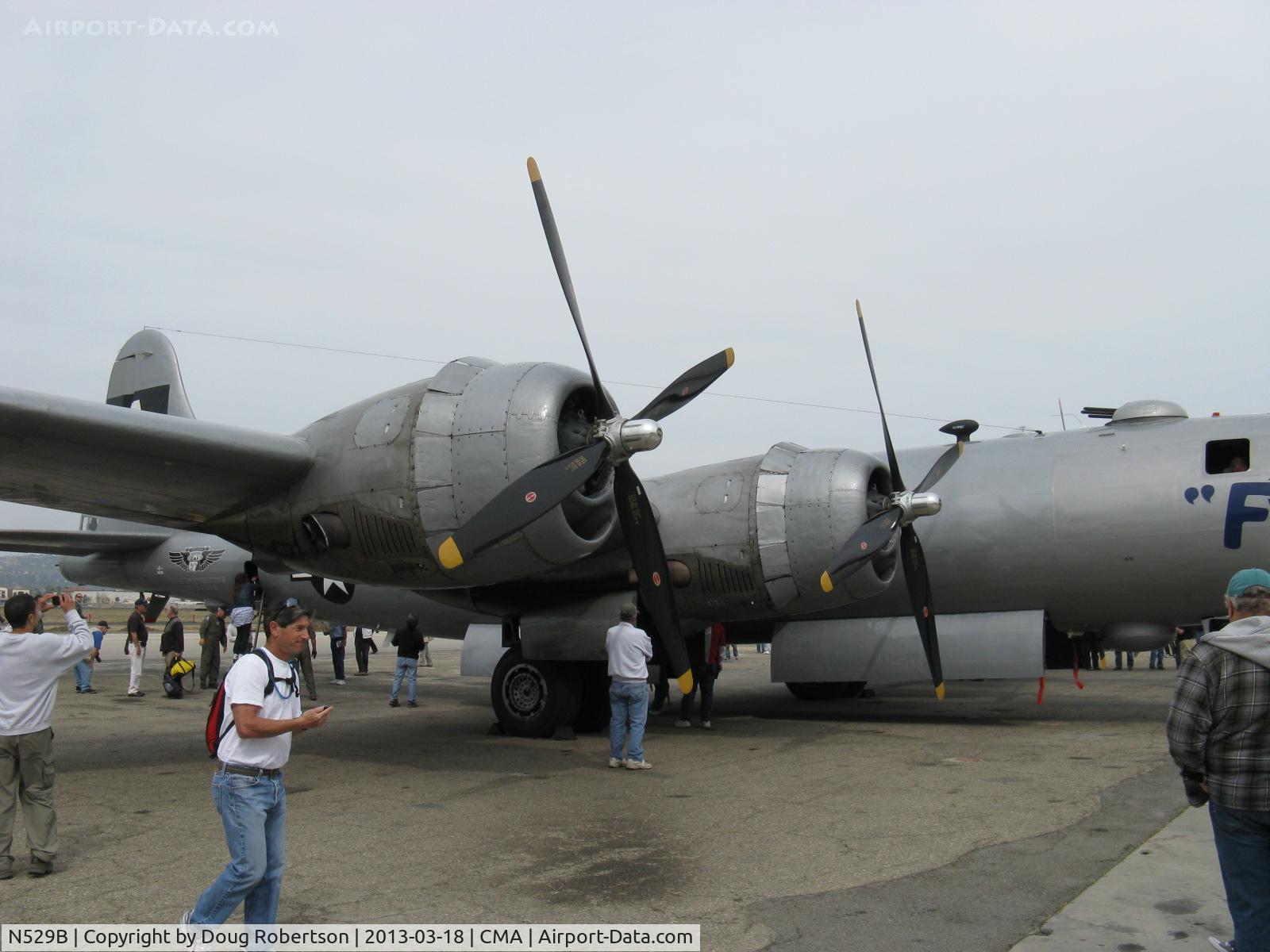 N529B, 1944 Boeing B-29A-60-BN Superfortress C/N 11547, 1944 Boeing B-29 SUPERFORTRESS 'FIFI', four Wright R3350-42 Cyclone 18 cylinder turbocharged engines 2,200 Hp each. One huge airplane-only B-29 left flying. I need a wider-angle lens!