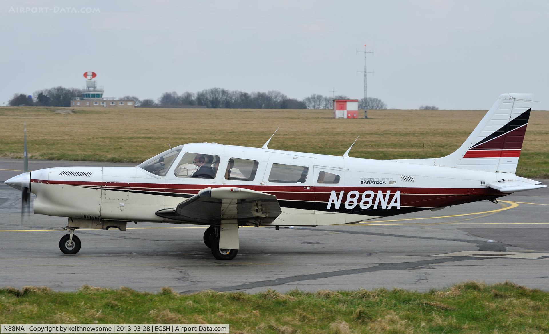 N88NA, 1984 Piper PA-32R-301T Turbo Saratoga C/N 32R-8529005, Caught taxying to stand.