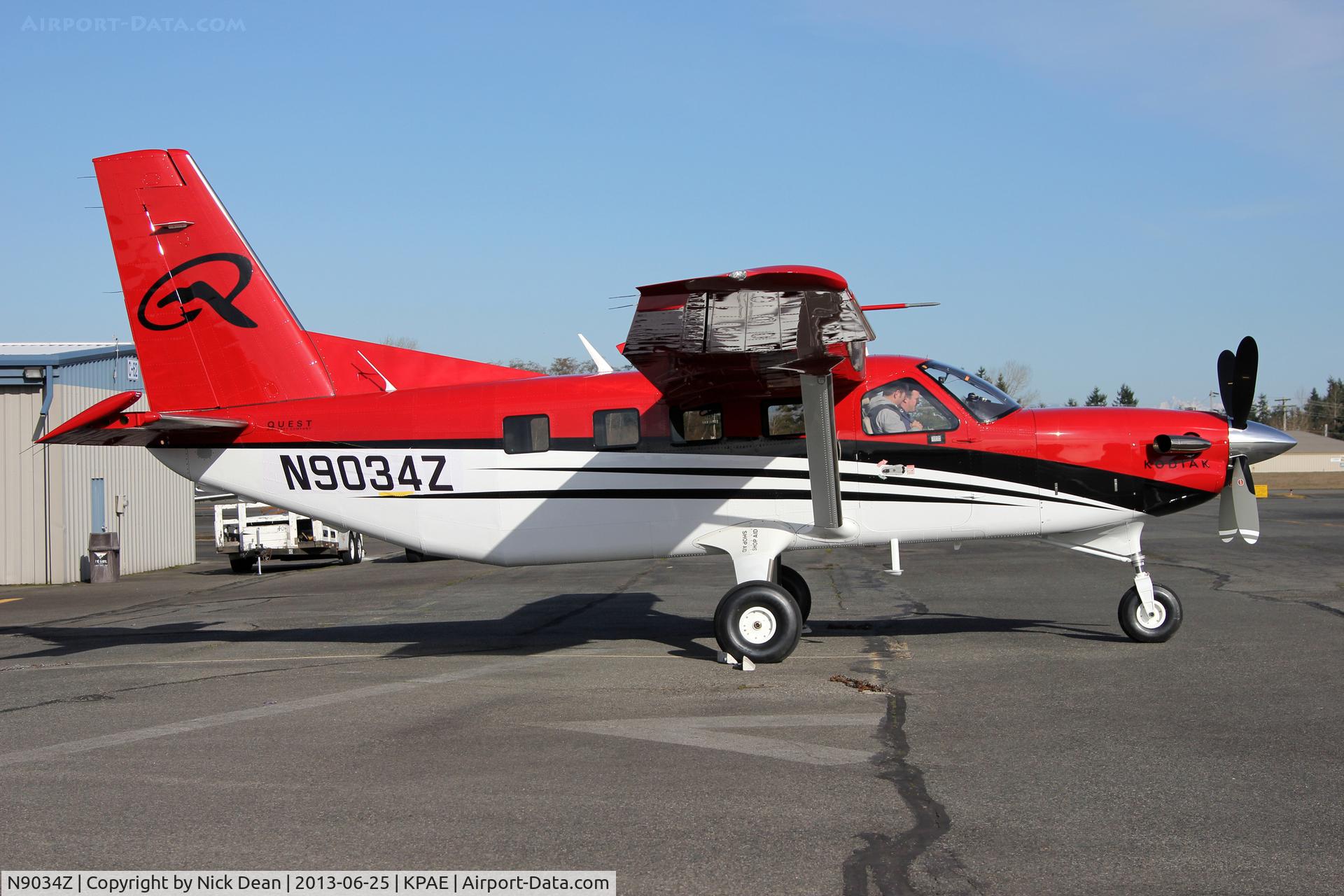 N9034Z, 2013 Quest Kodiak 100 C/N 100-0089, KPAE/PAE fresh from paint at Sunquest 100-0090 was dropped off and 100-0089 went back to Sandpoint ID.
