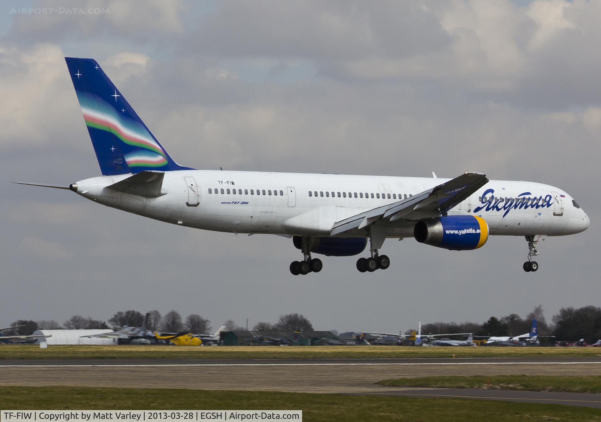 TF-FIW, 1990 Boeing 757-27B/ER C/N 24838, Arriving at EGSH for spray by Air Livery.