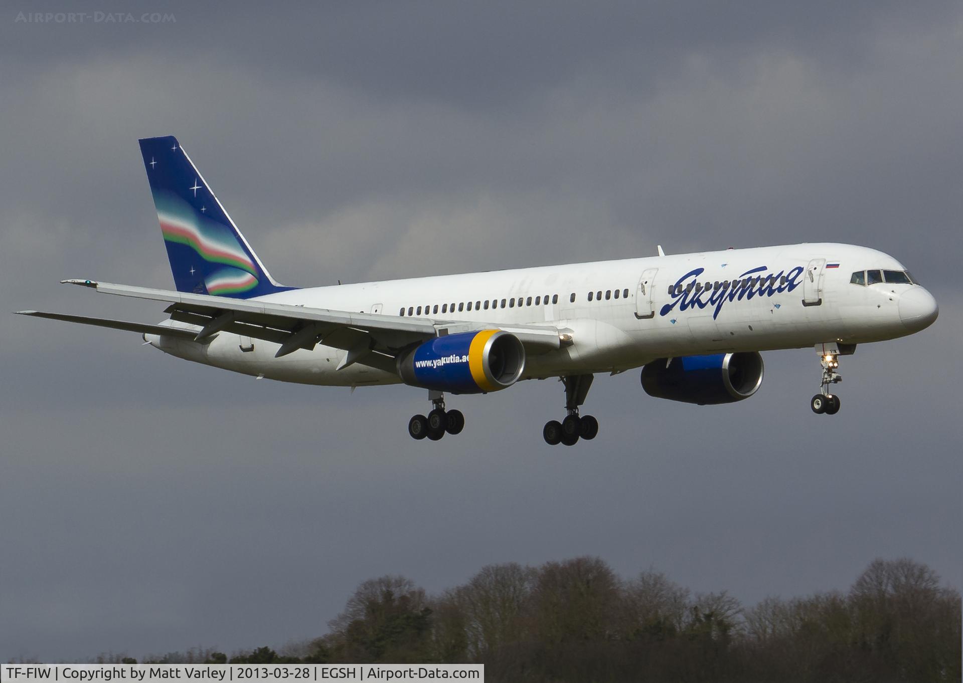 TF-FIW, 1990 Boeing 757-27B/ER C/N 24838, Arriving at EGSH for spray by Air Livery.