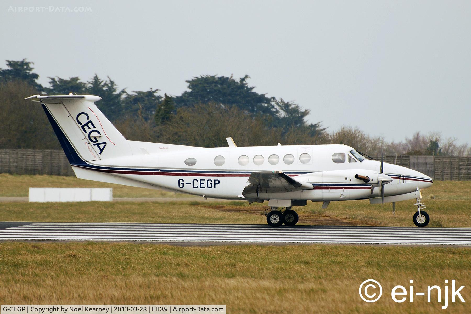 G-CEGP, 1980 Beech 200 Super King Air C/N BB-726, Awaiting departure off Rwy 10 at Dublin.