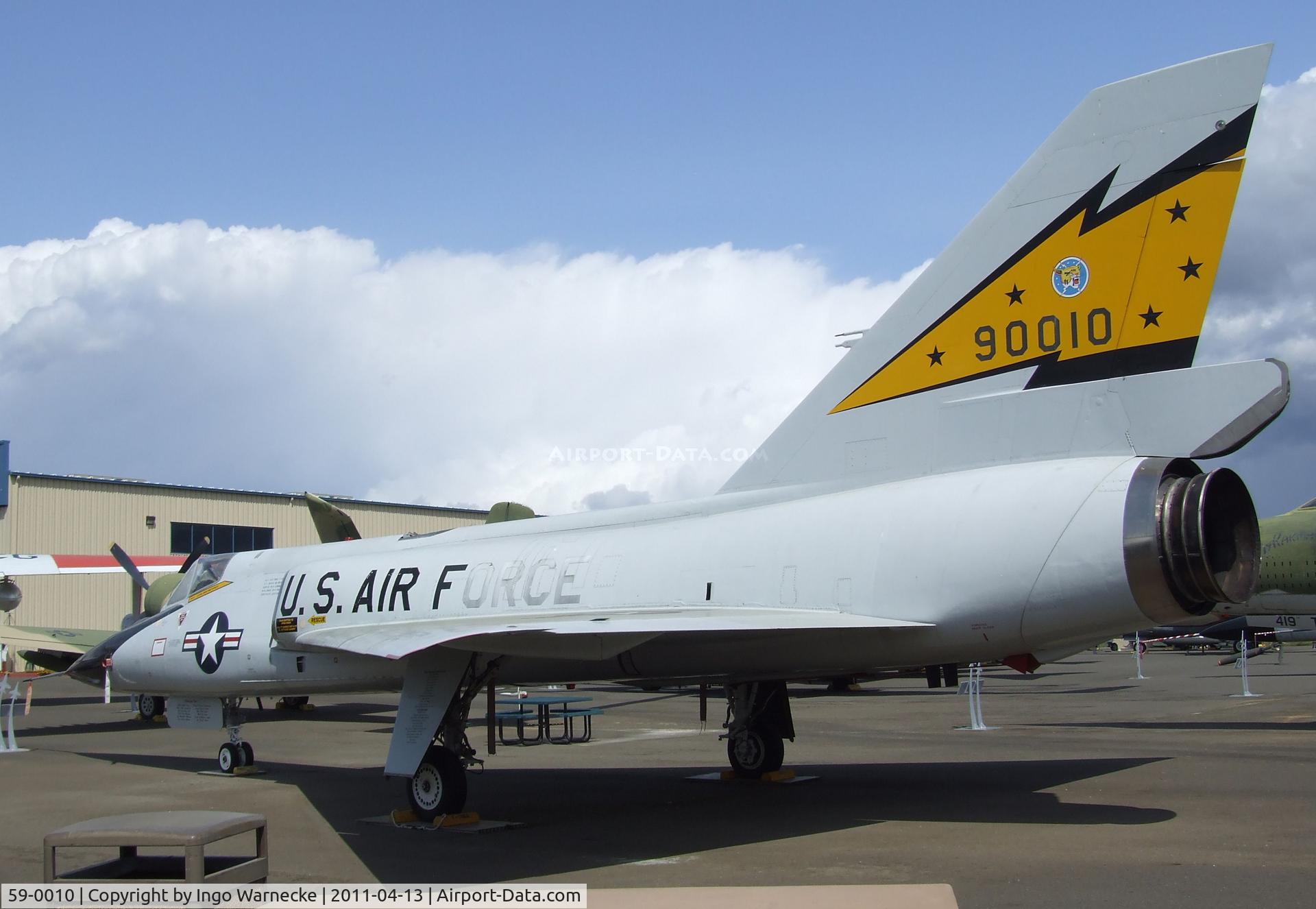 59-0010, 1959 Convair F-106A Delta Dart C/N 8-24-139, Convair F-106A Delta Dart at the Aerospace Museum of California, Sacramento CA