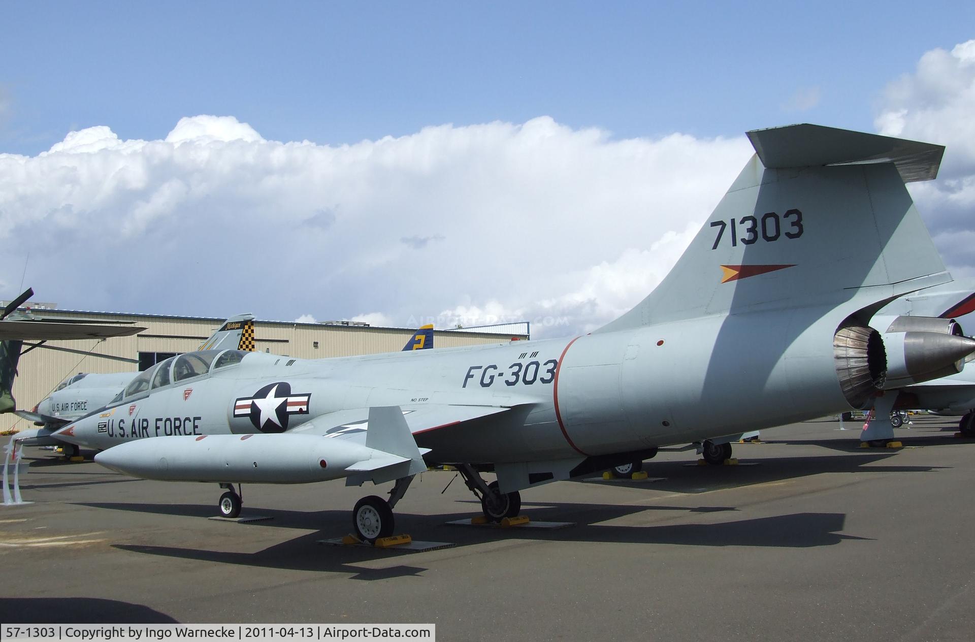 57-1303, 1957 Lockheed F-104B Starfighter C/N 283-5015, Lockheed F-104B Starfighter at the Aerospace Museum of California, Sacramento CA