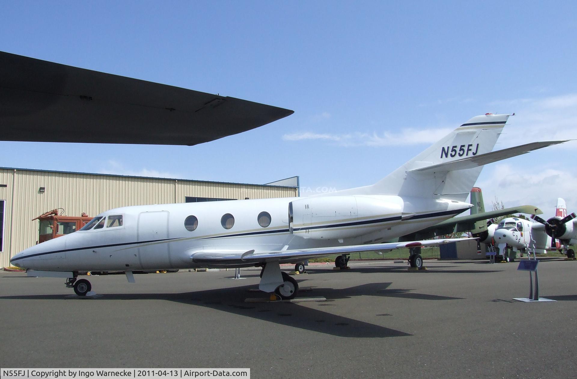 N55FJ, 1976 Dassault Falcon 10 C/N 74, Dassault Falcon 10 at the Aerospace Museum of California, Sacramento CA